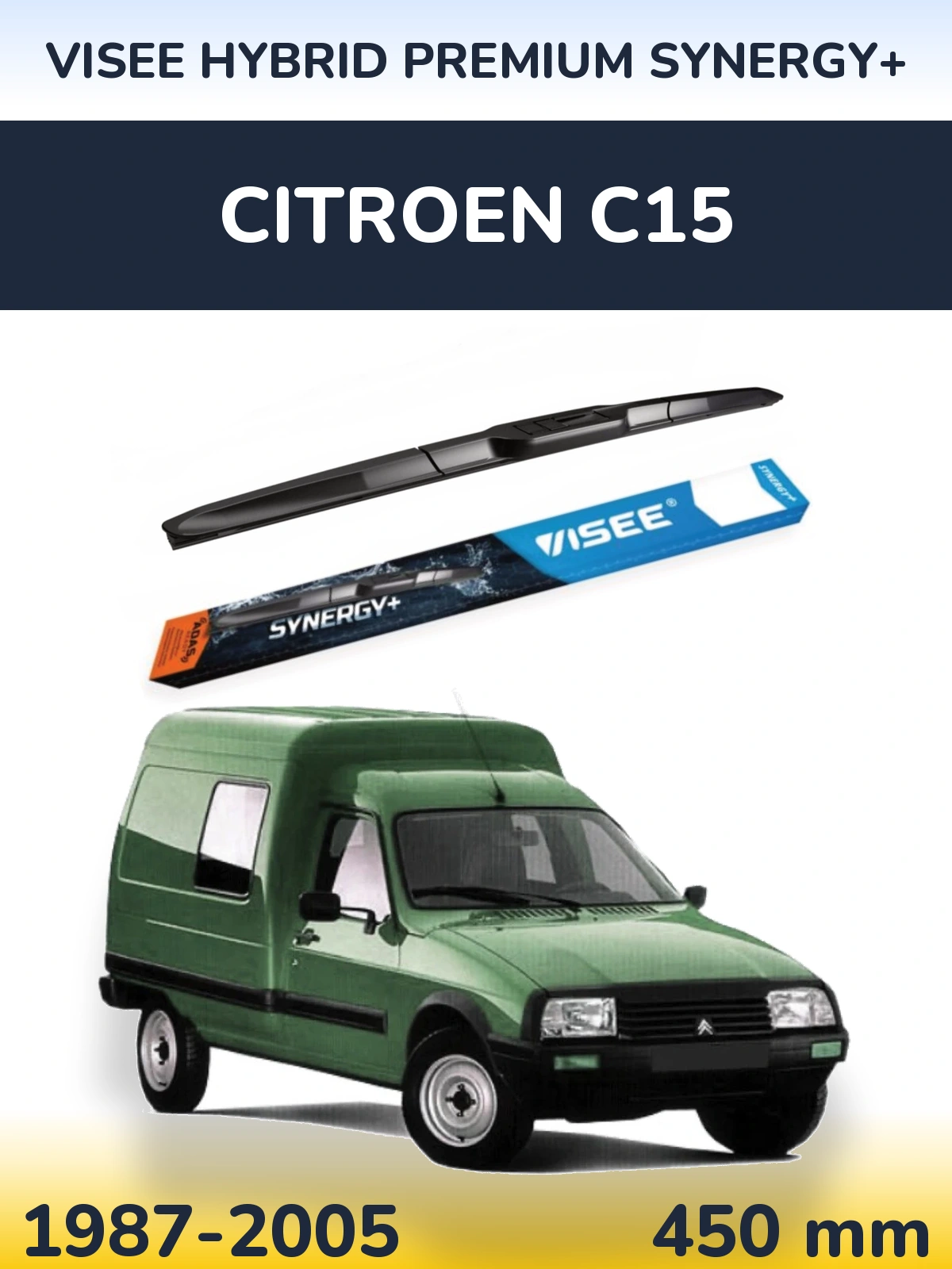 Передний дворник VISEE HYBRID PREMIUM SYNERGY+ 450 мм для Citroen C15 1987-2005