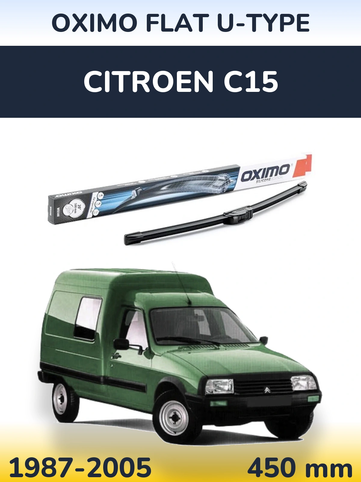 Torkarblad Oximo Flat U-type för Citroen C15
