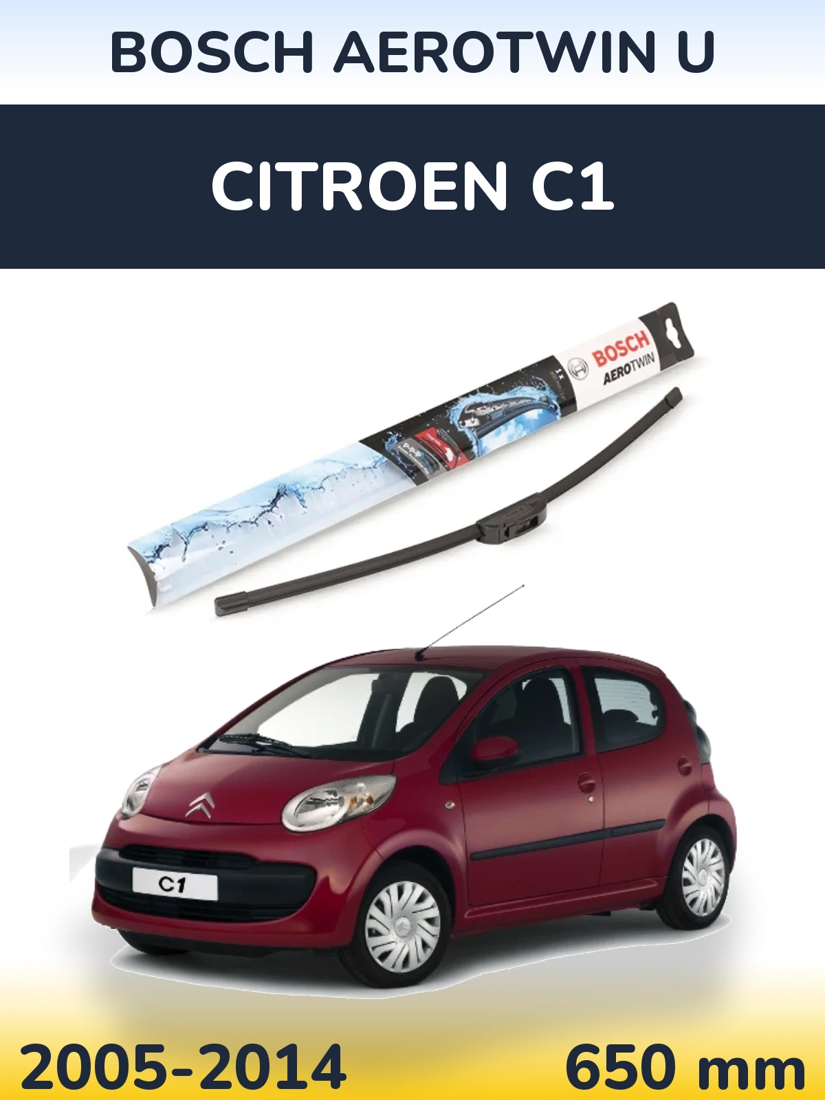 Torkarblad BOSCH AeroTwin U för Citroen C1