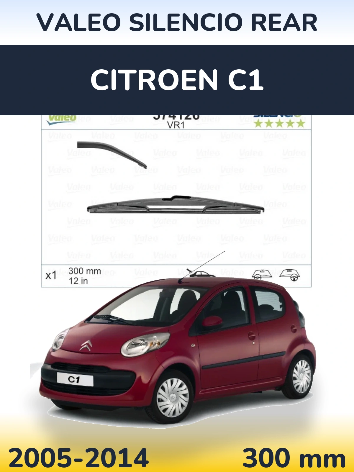 Torkarblad Valeo Silencio Rear för Citroen C1