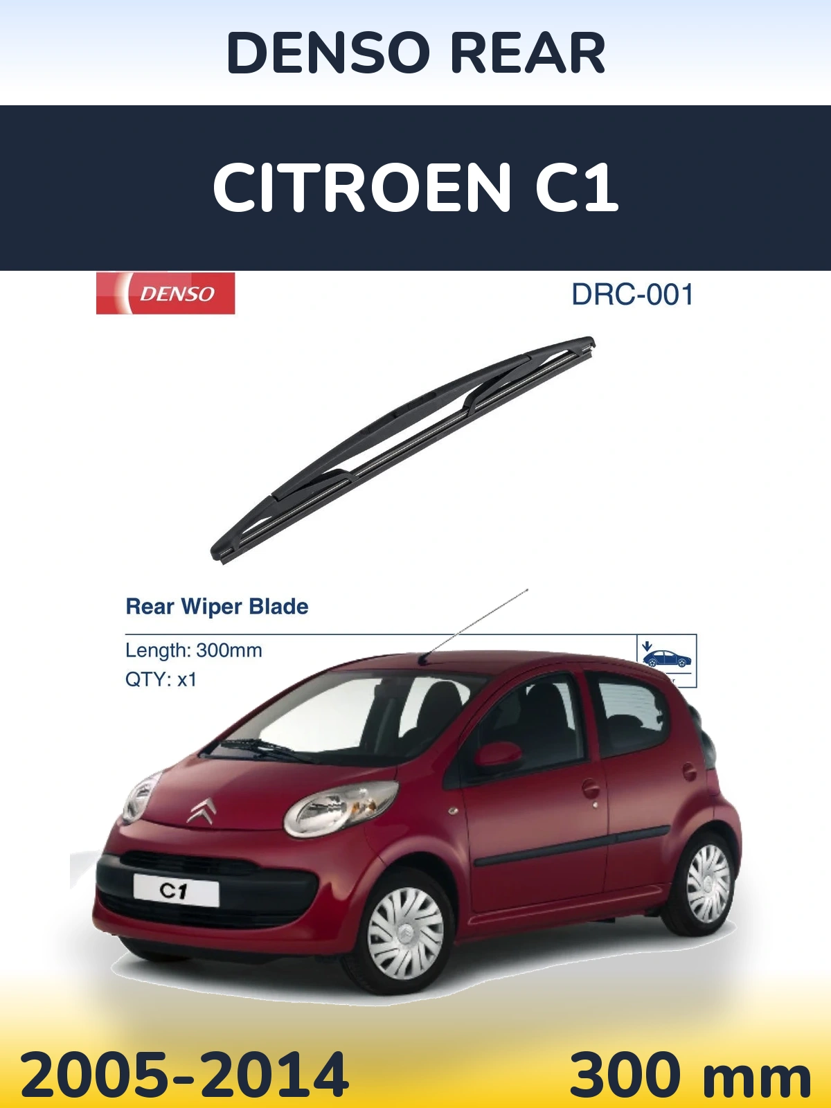 Torkarblad Denso Rear för Citroen C1