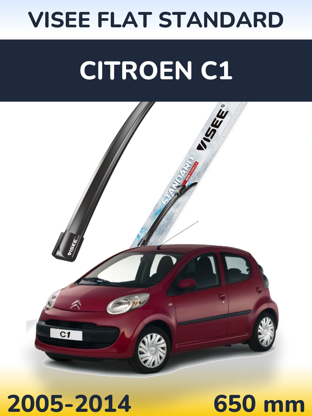 Torkarblad VISEE FLAT STANDARD för Citroen C1