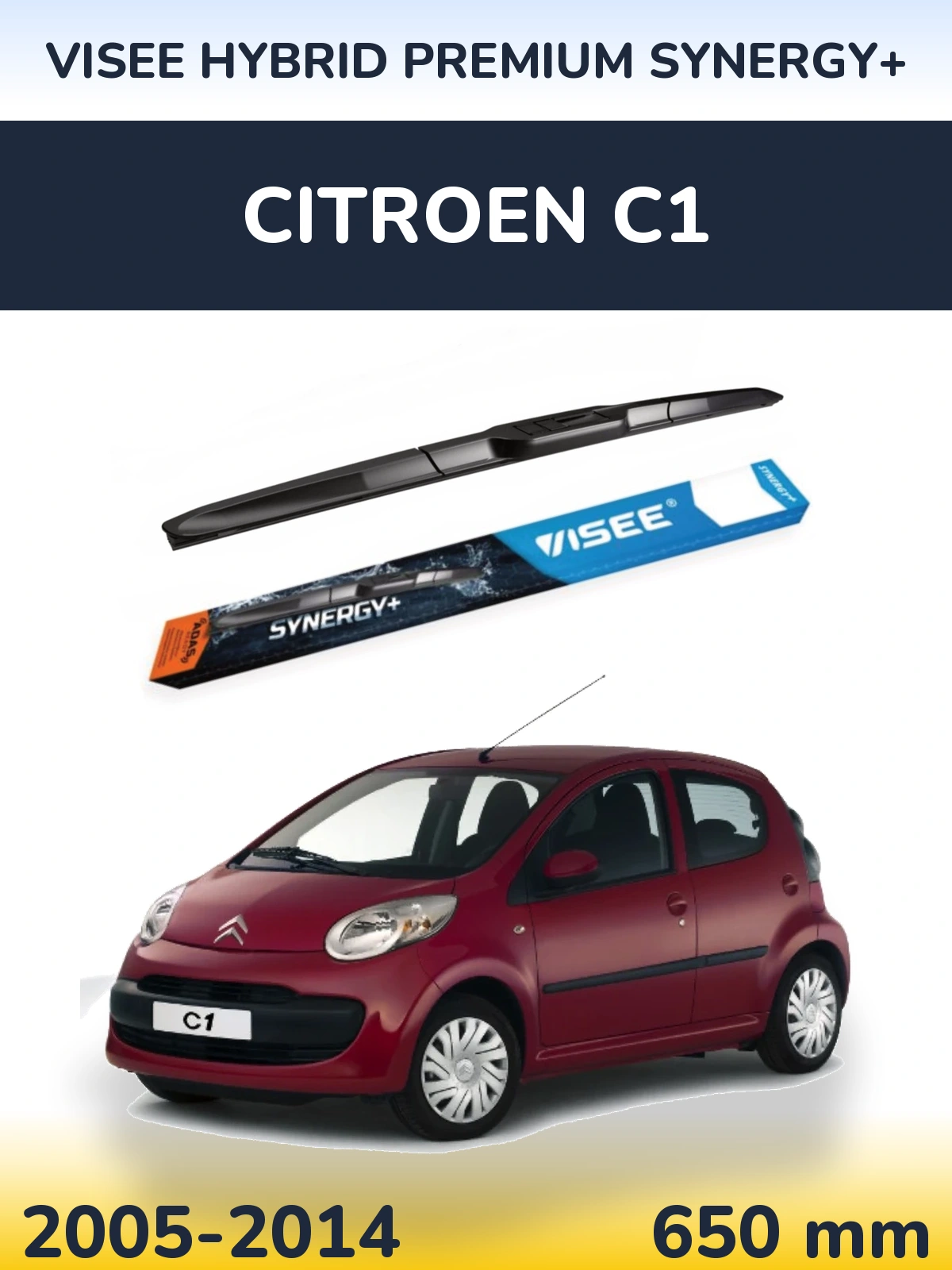 Torkarblad VISEE HYBRID PREMIUM SYNERGY+ för Citroen C1