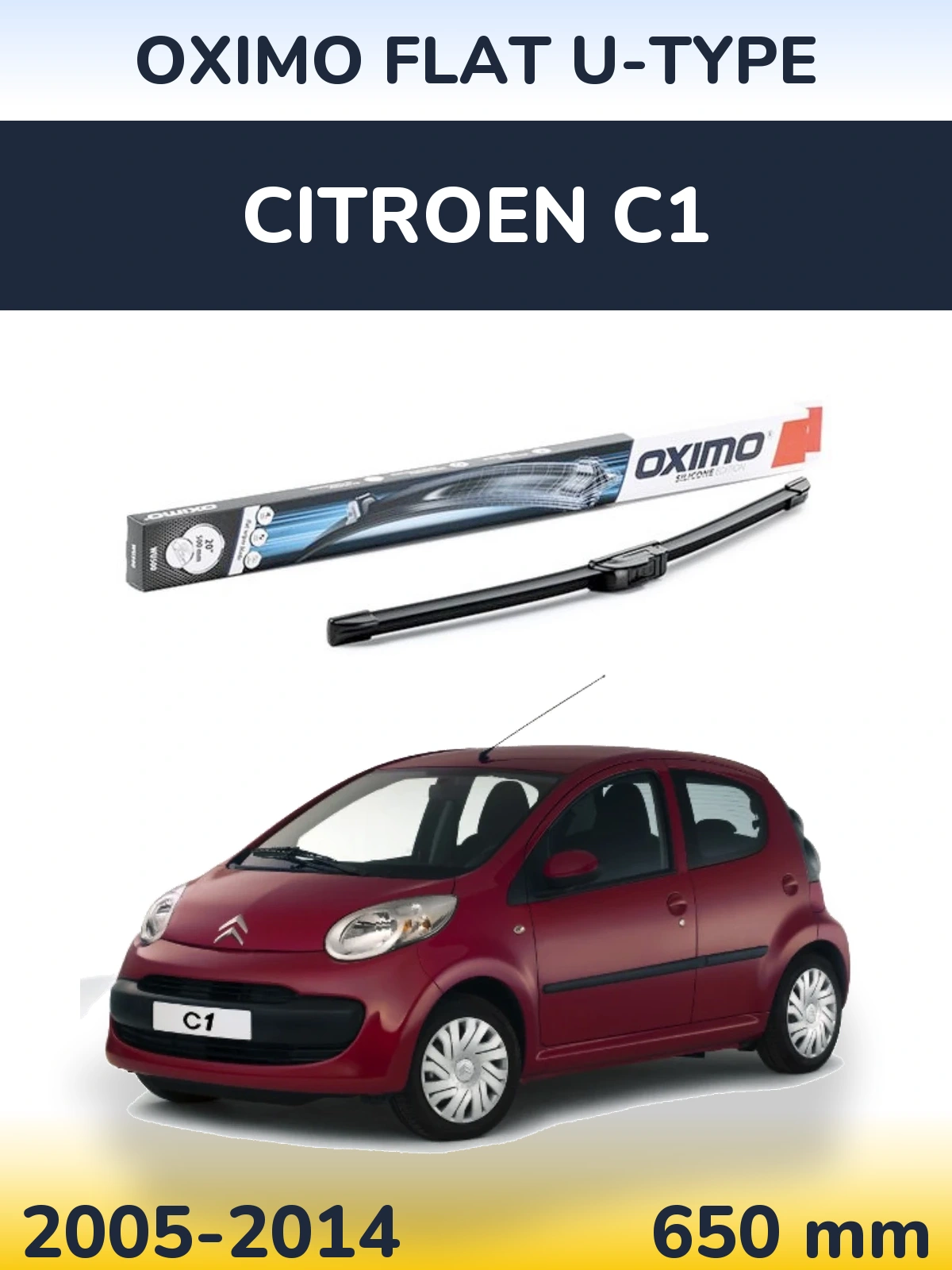 Torkarblad Oximo Flat U-type för Citroen C1