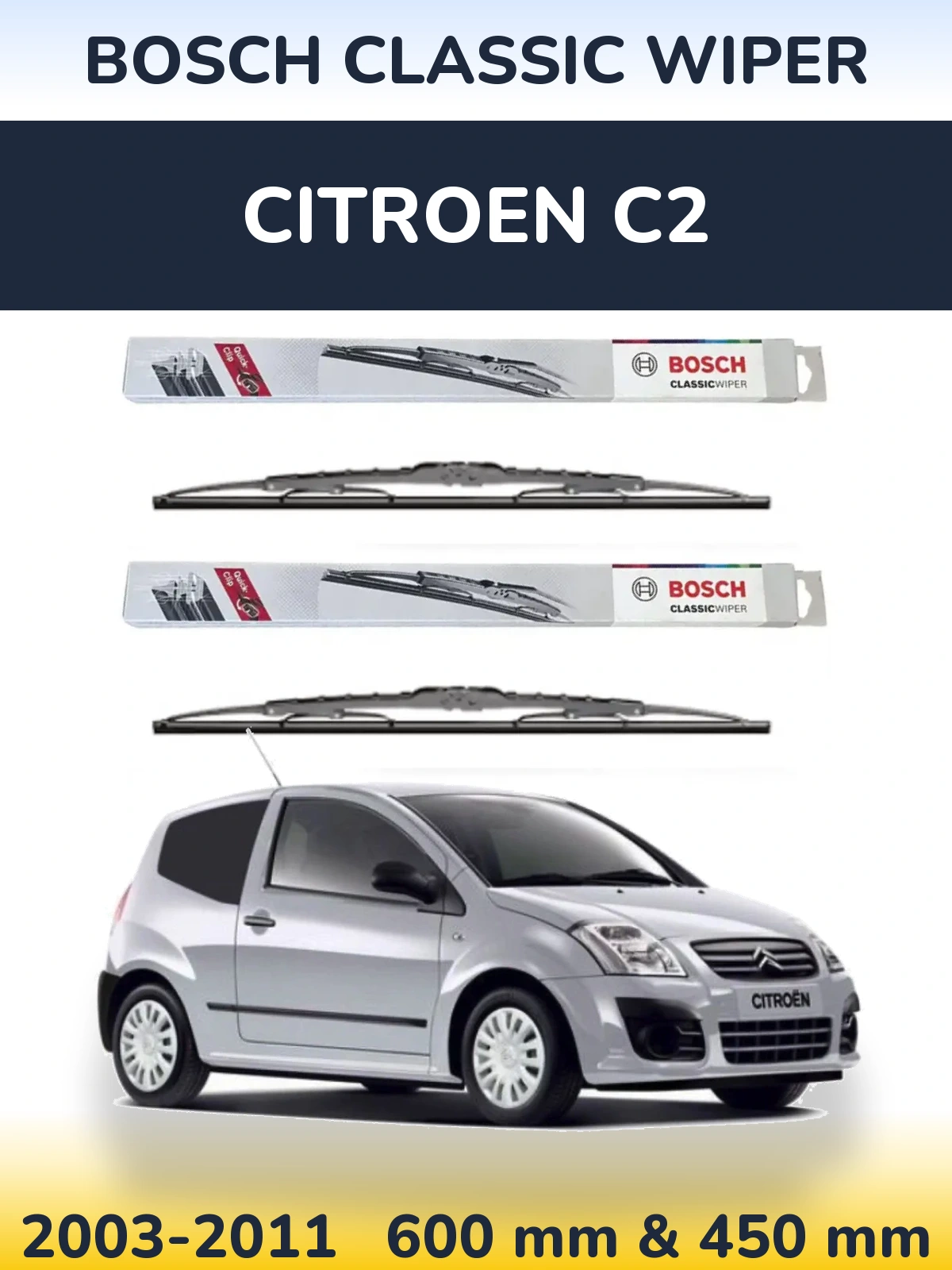 Torkarblad BOSCH Classic Wiper för Citroen C2