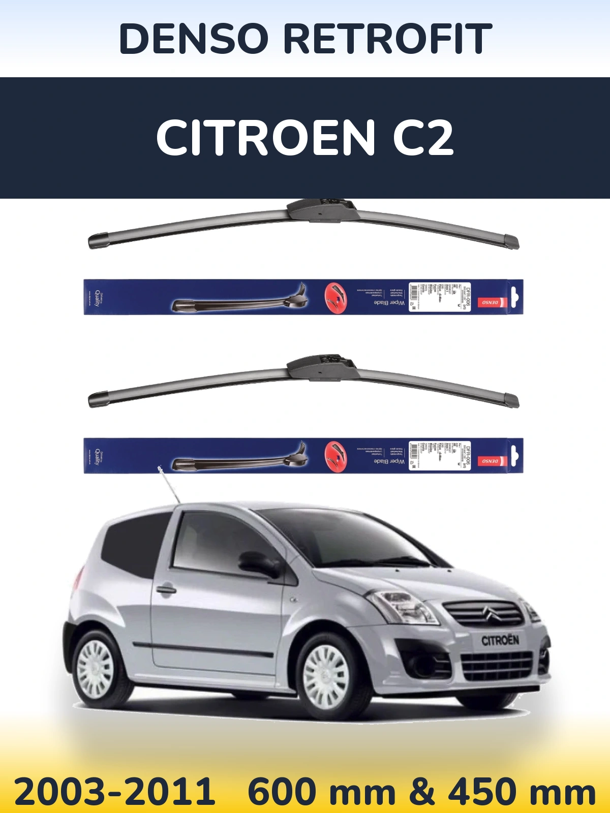 Torkarblad Denso Retrofit för Citroen C2