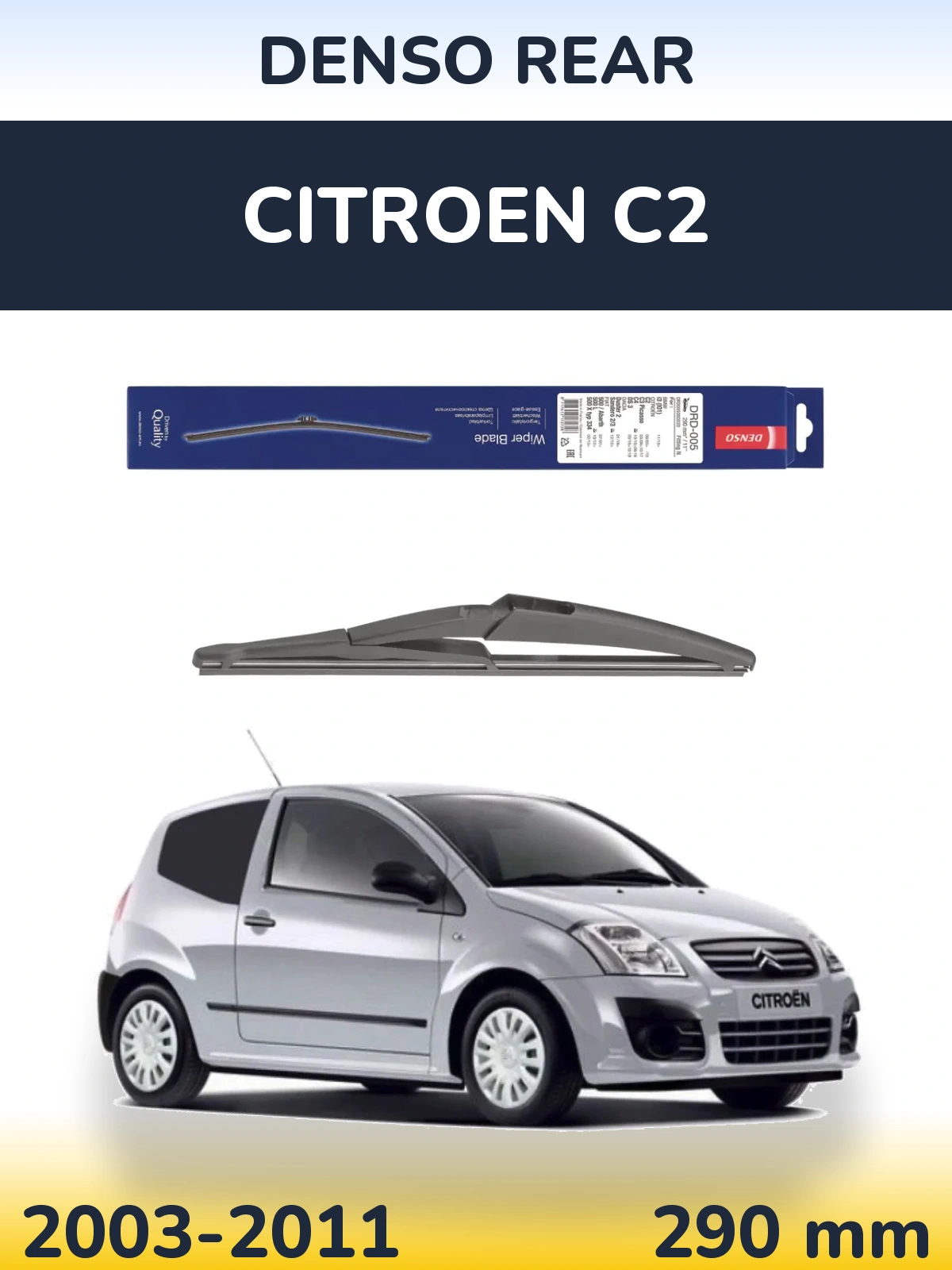 Torkarblad Denso Rear för Citroen C2
