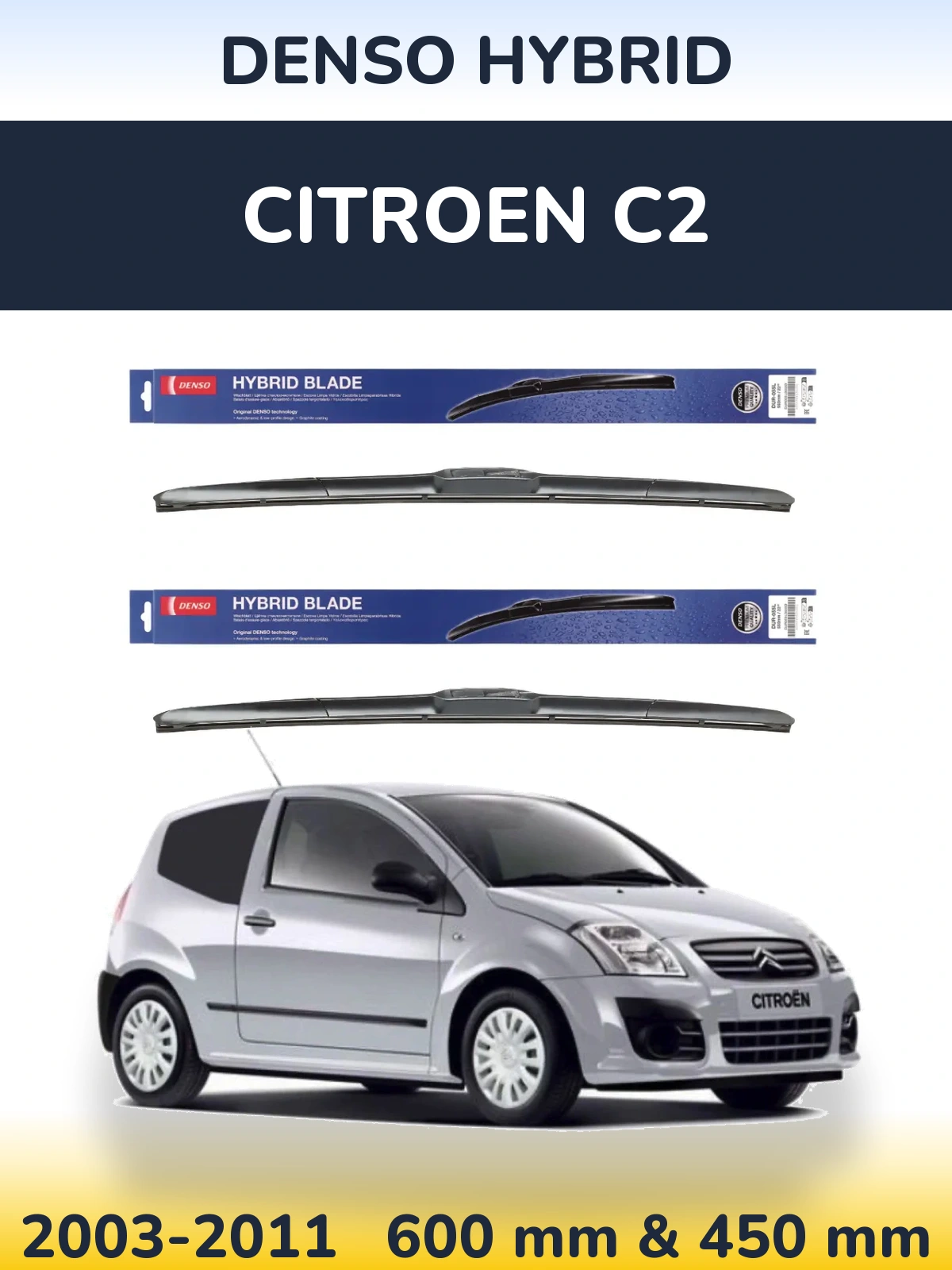 Torkarblad Denso Hybrid för Citroen C2