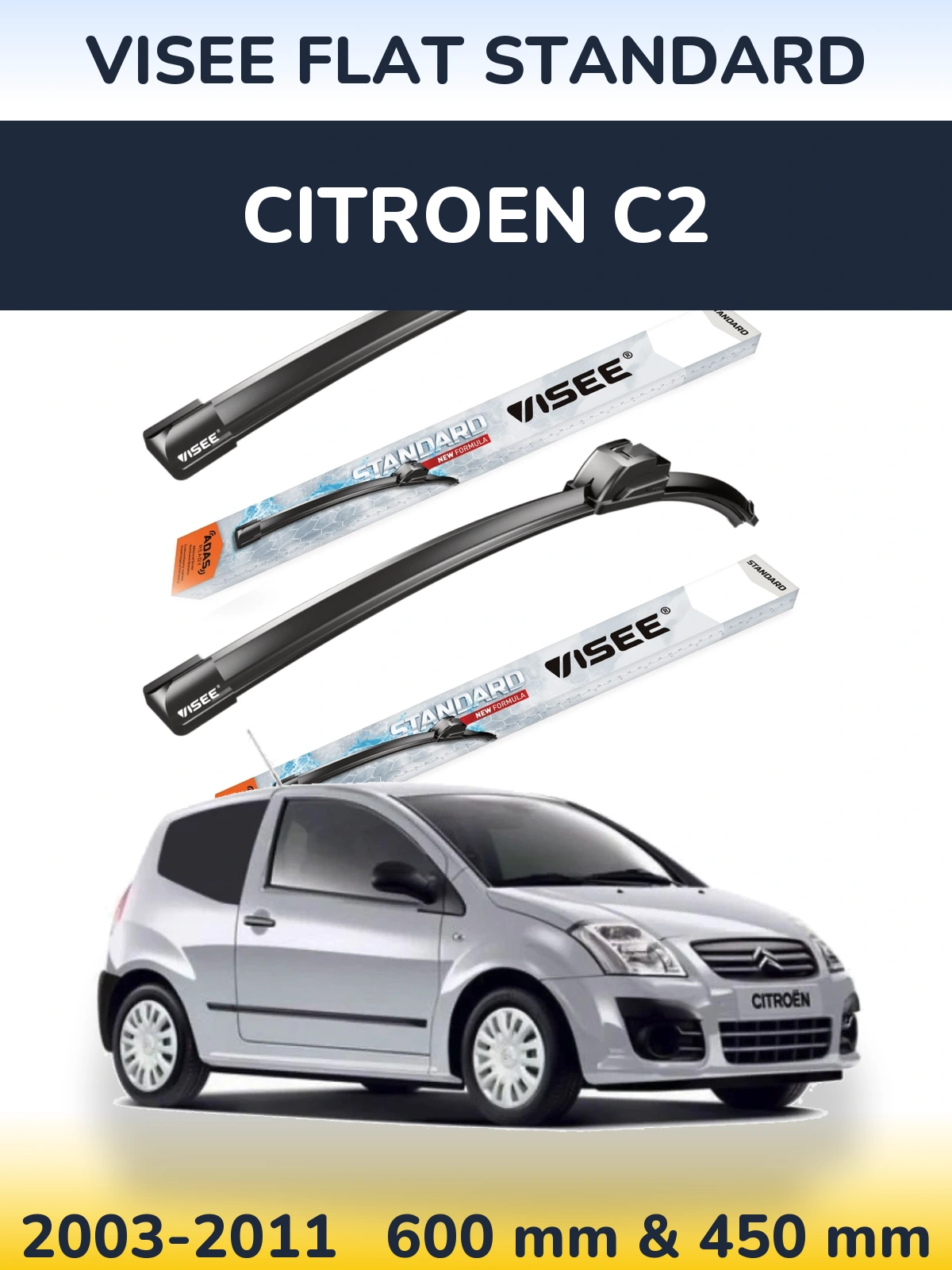 Torkarblad VISEE FLAT STANDARD för Citroen C2