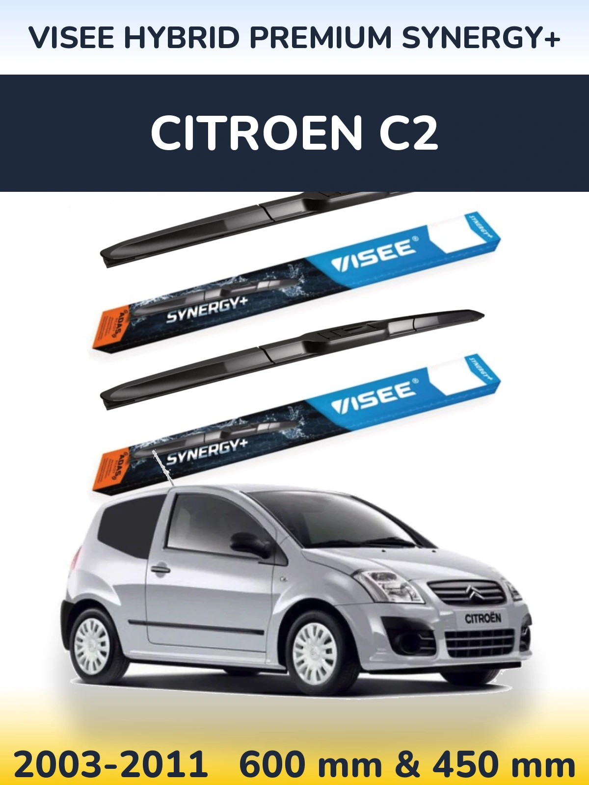 Torkarblad VISEE HYBRID PREMIUM SYNERGY+ för Citroen C2