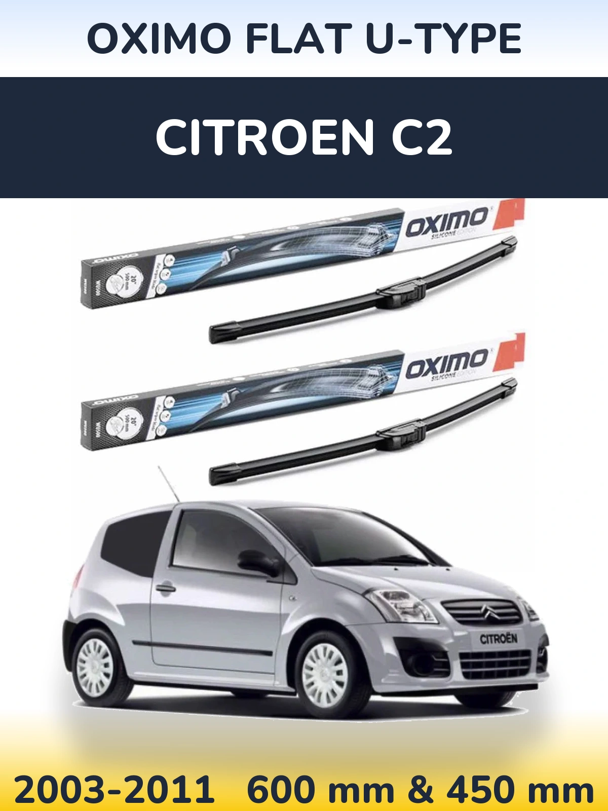 Torkarblad Oximo Flat U-type för Citroen C2