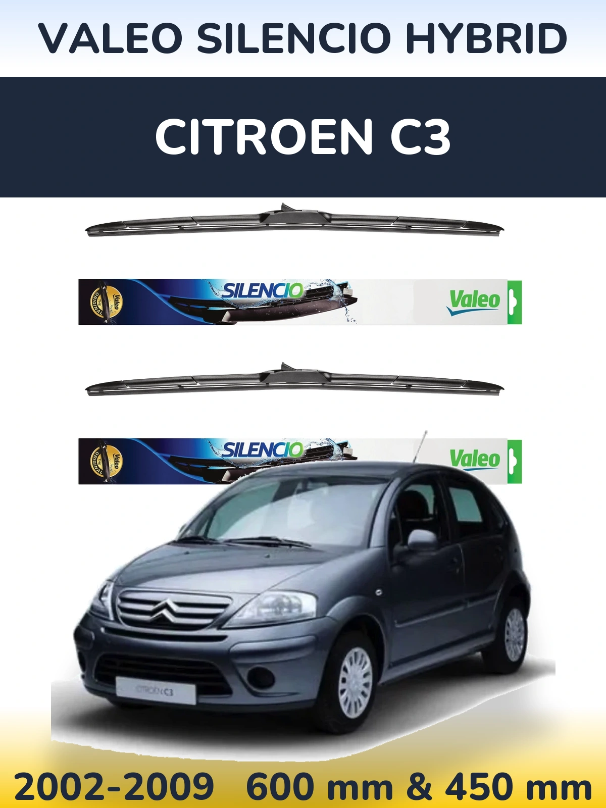 Torkarblad Valeo Silencio Hybrid för Citroen C3