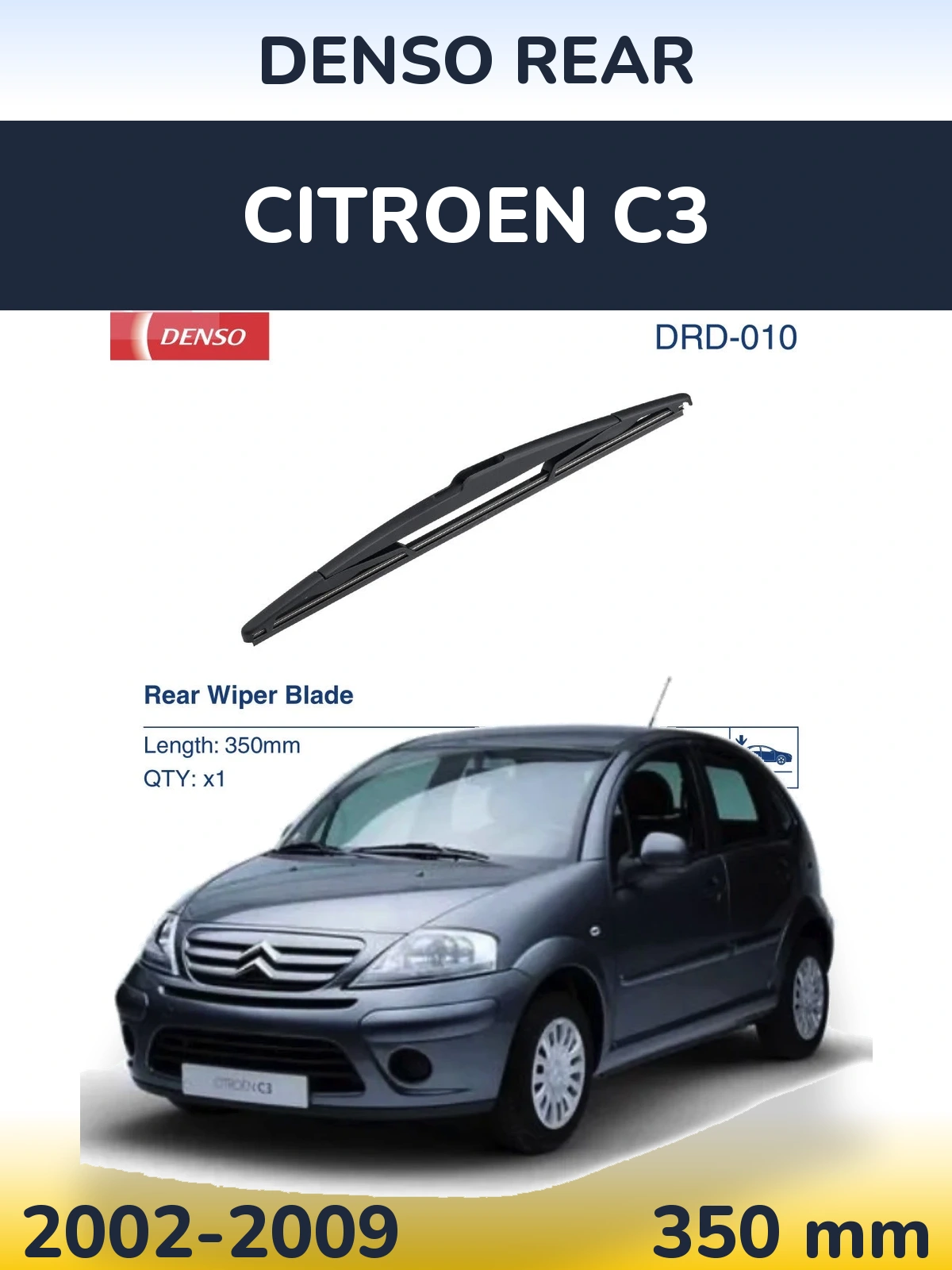 Torkarblad Denso Rear för Citroen C3
