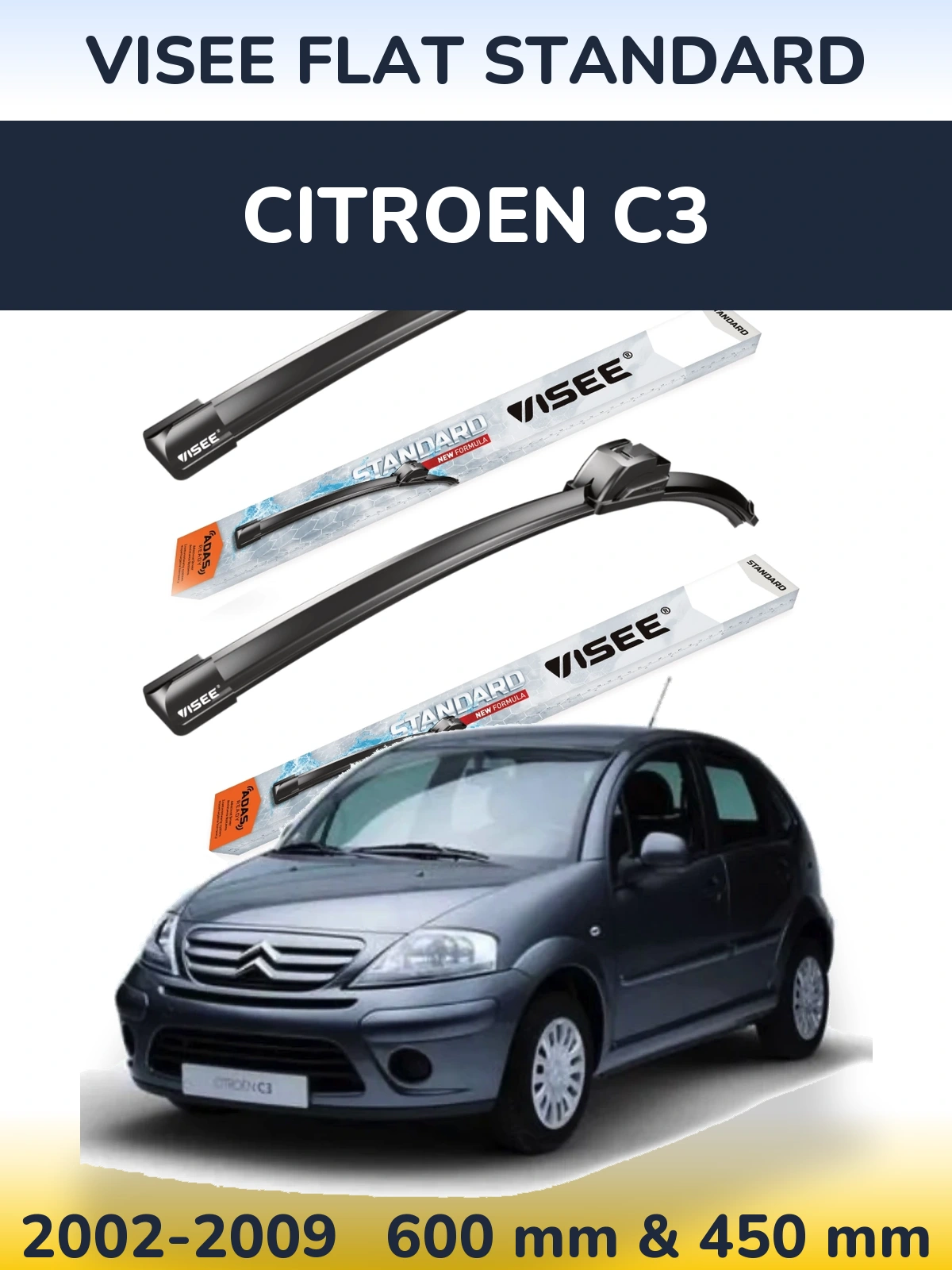 Torkarblad VISEE FLAT STANDARD för Citroen C3
