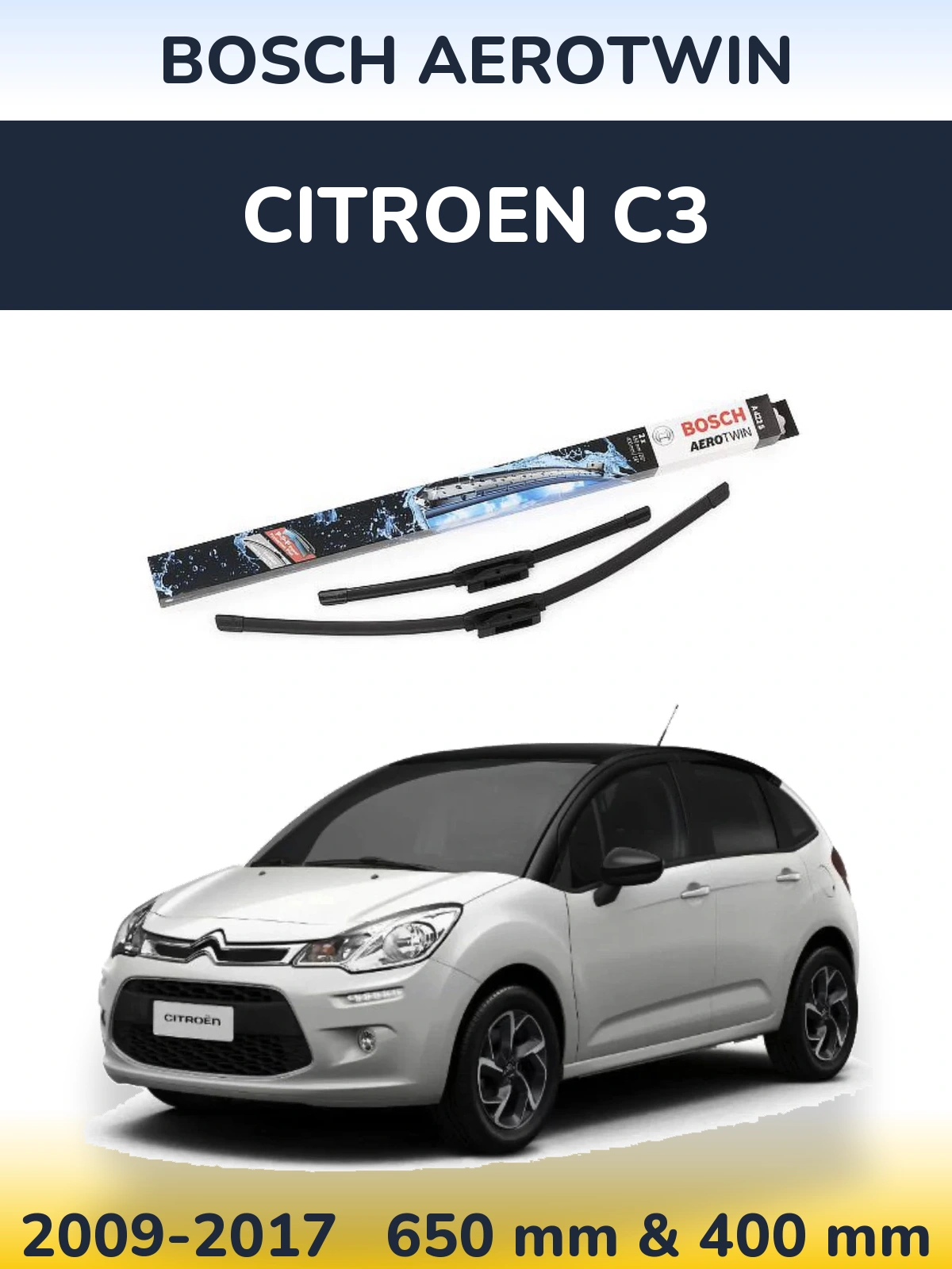 Torkarblad BOSCH AeroTwin för Citroen C3