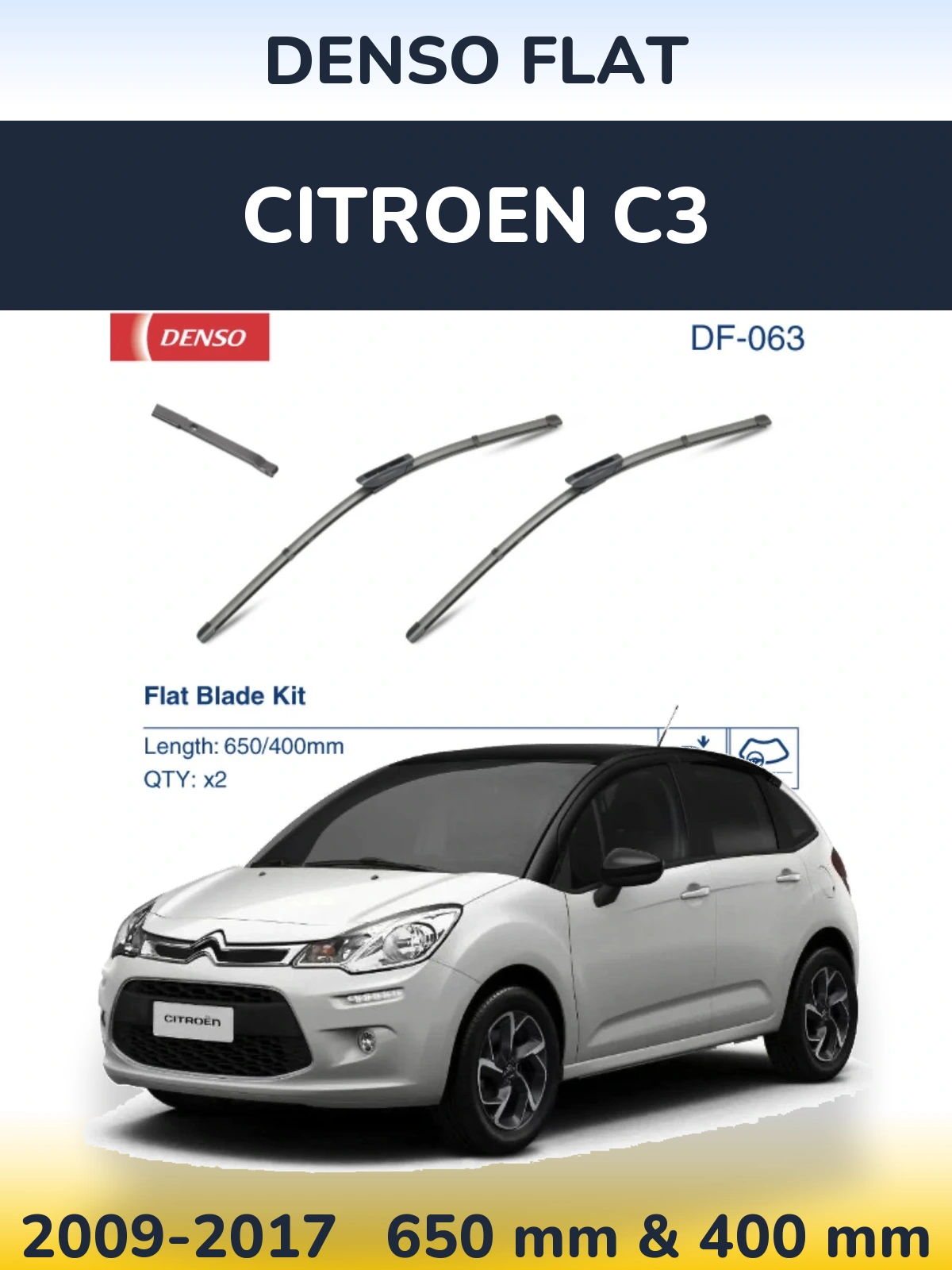 Torkarblad Denso Flat för Citroen C3