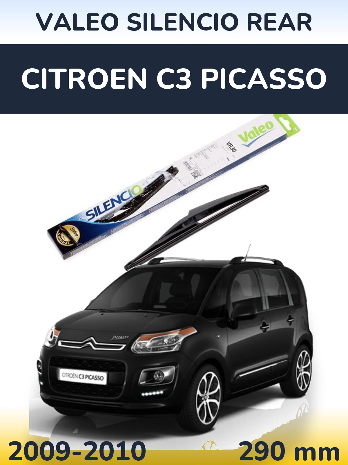 Torkarblad Valeo Silencio Rear för Citroen C3 Picasso