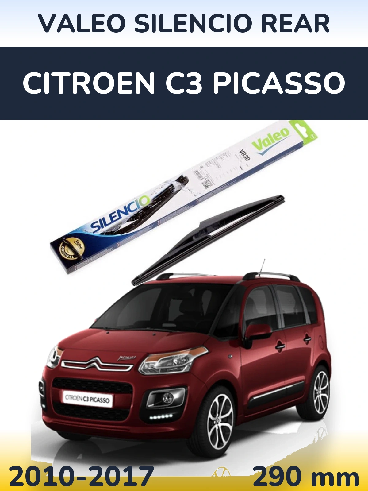 Torkarblad Valeo Silencio Rear för Citroen C3 Picasso