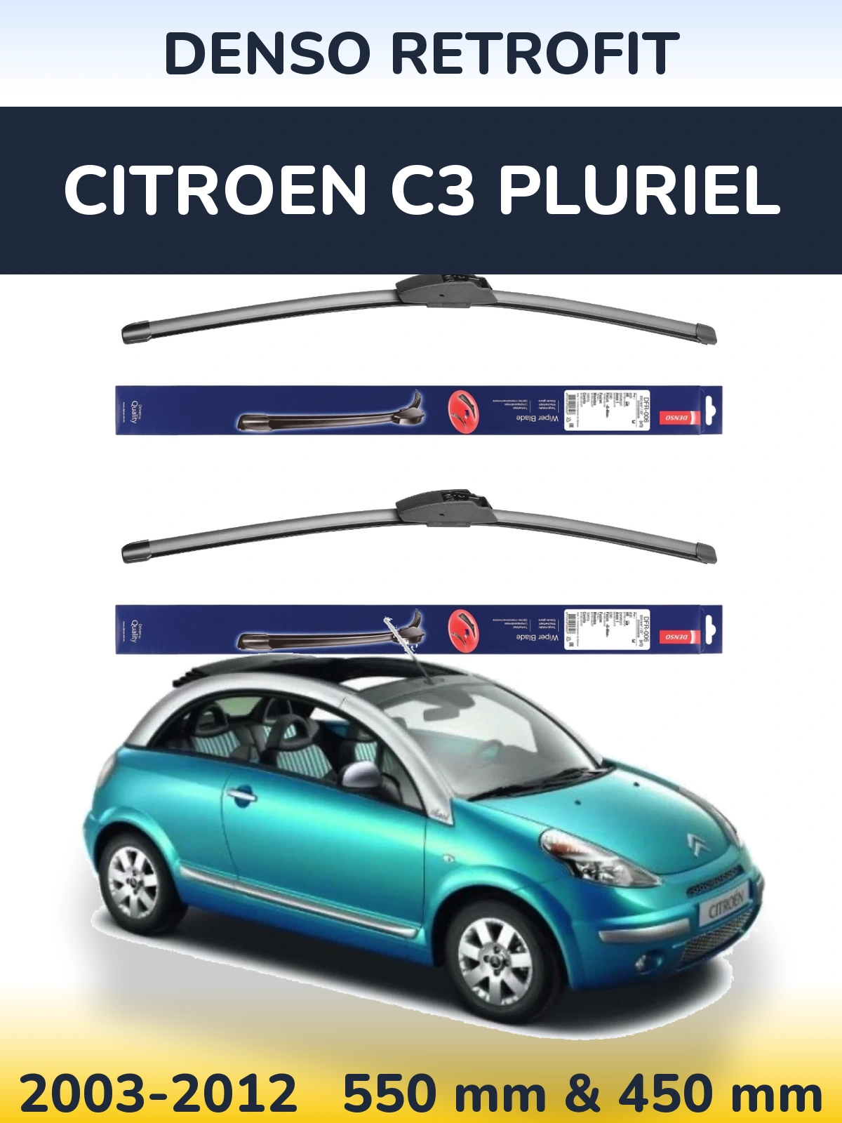 Torkarblad Denso Retrofit för Citroen C3 Pluriel