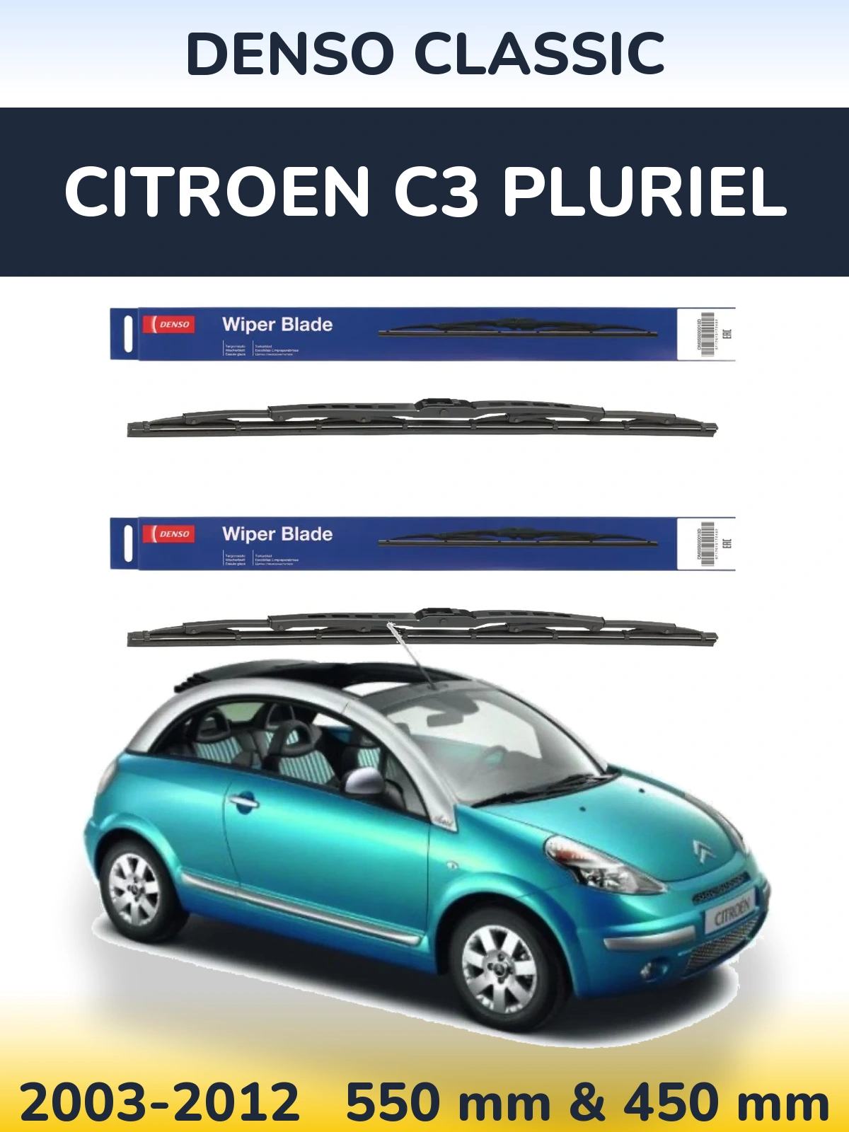 Torkarblad Denso Classic för Citroen C3 Pluriel