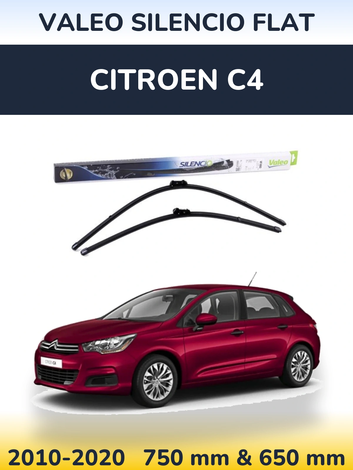 Torkarblad Valeo Silencio Flat för Citroen C4