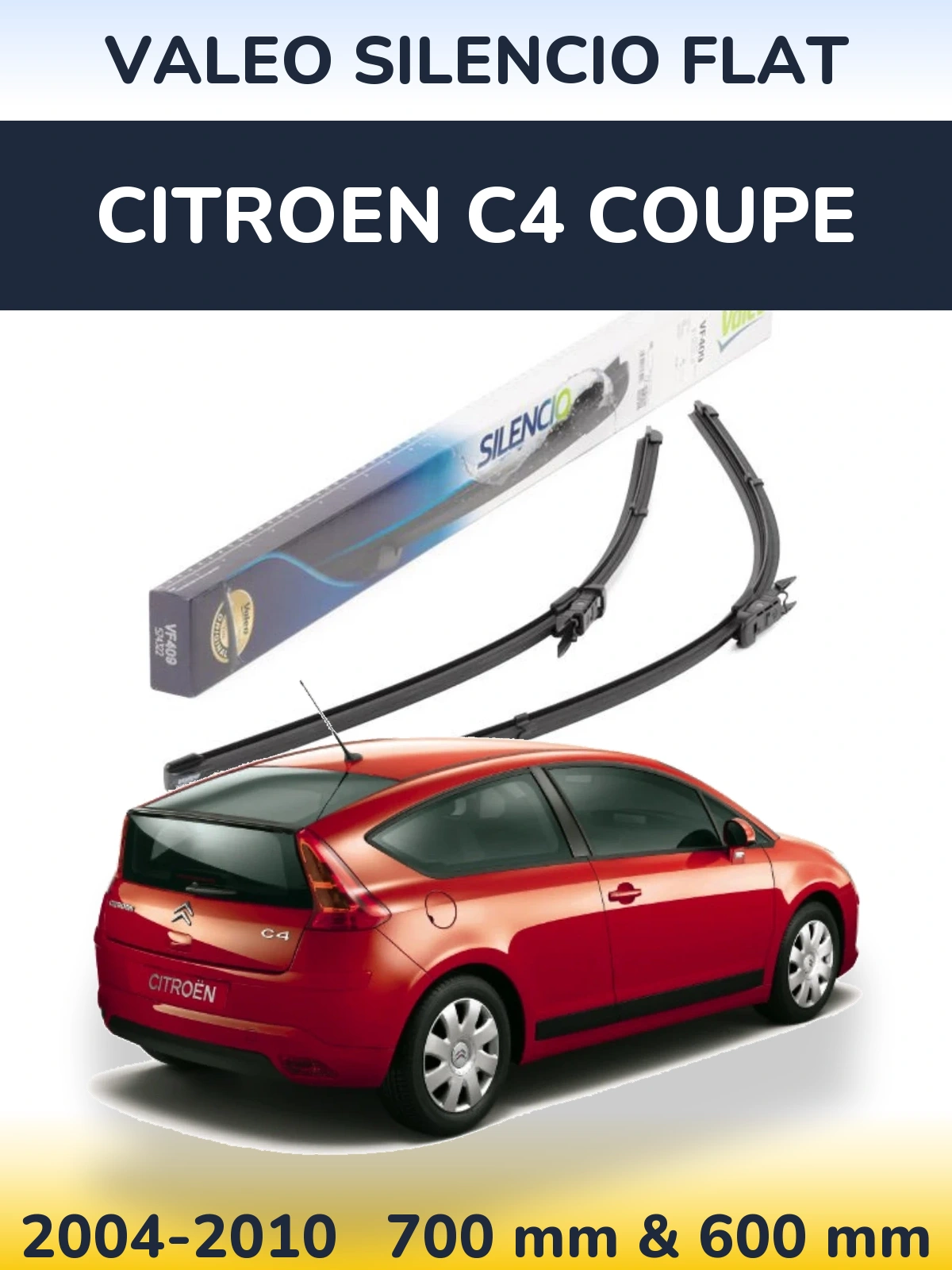 Torkarblad Valeo Silencio Flat för Citroen C4 Coupe