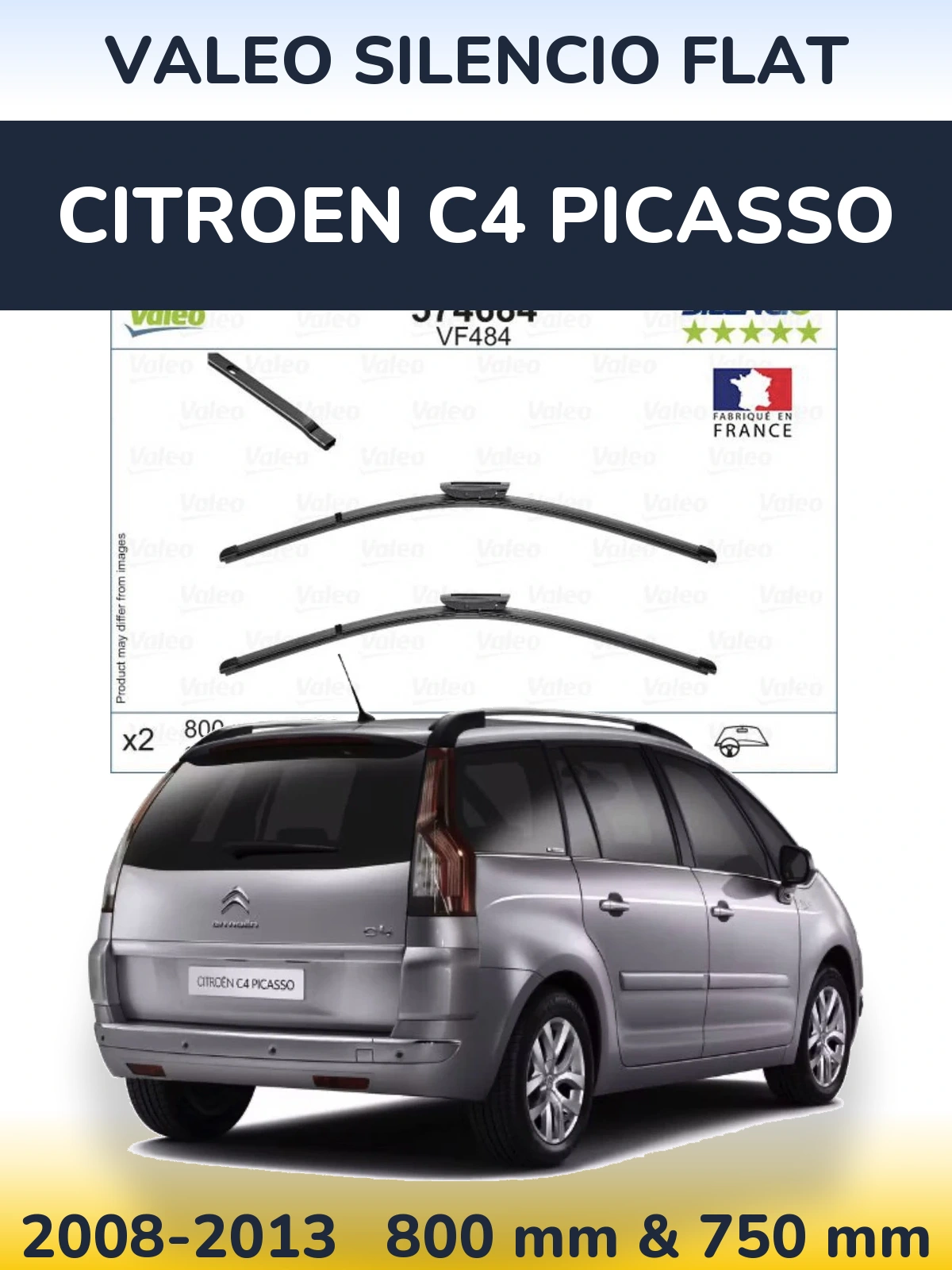 Torkarblad Valeo Silencio Flat för Citroen C4 Picasso