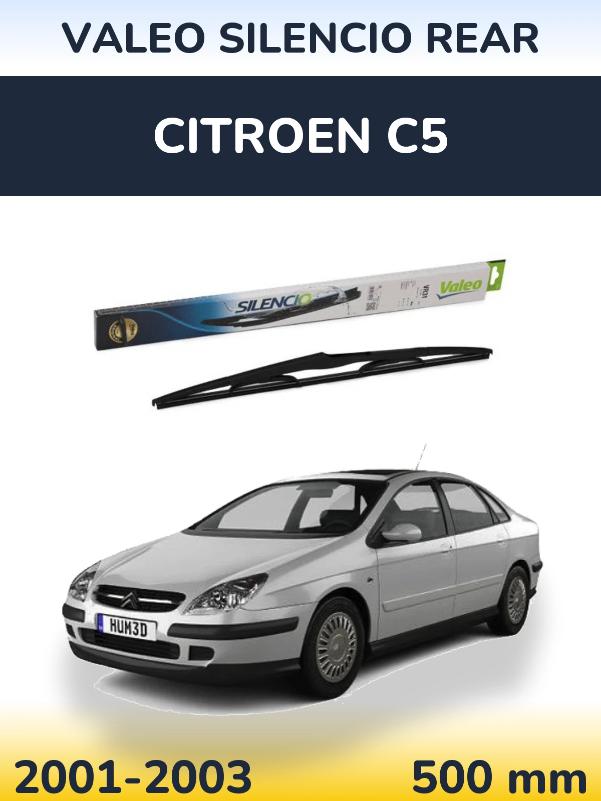 Задня щітка Valeo Silencio Rear 500 мм для Citroen C5 2001-2003