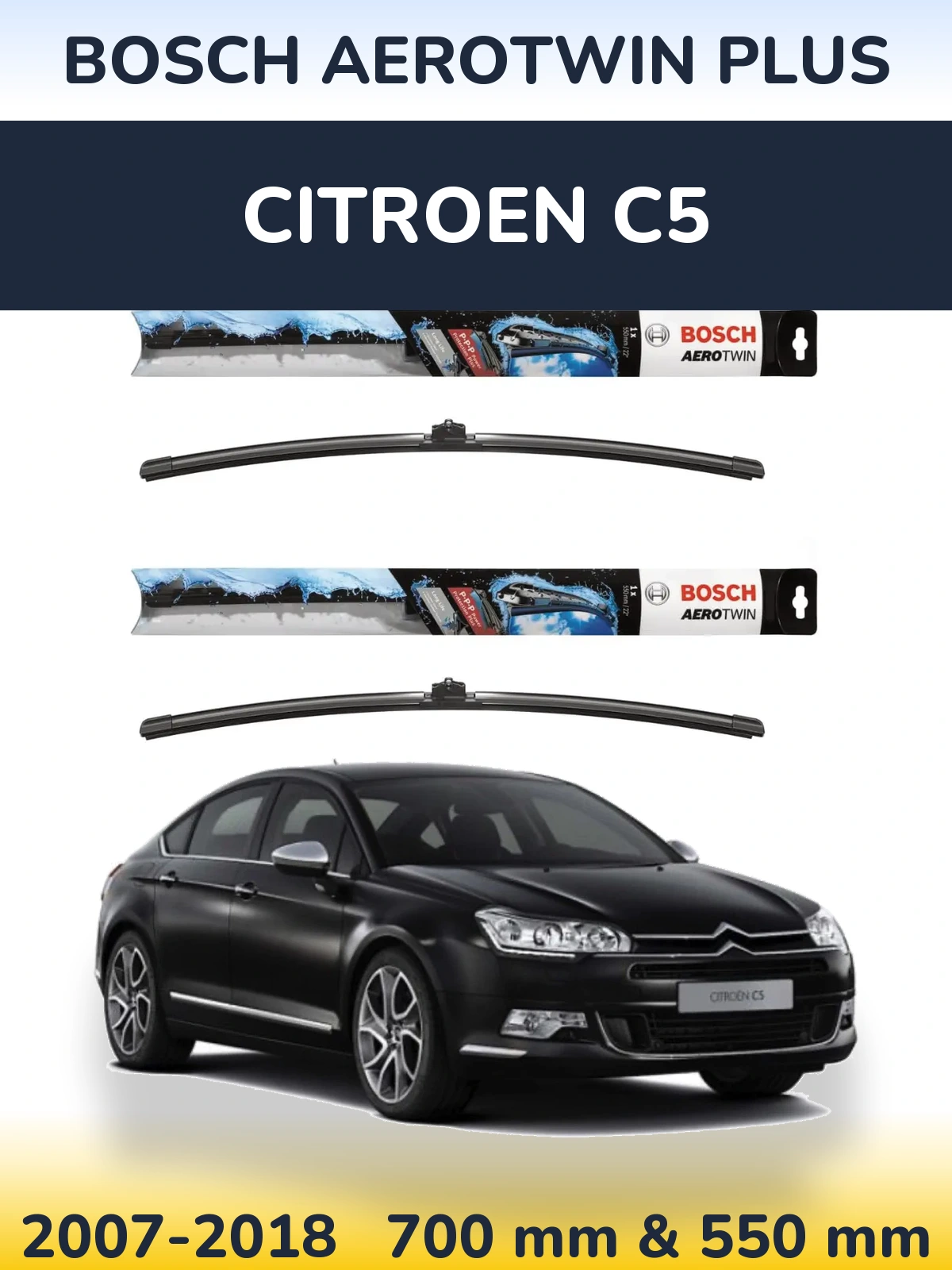 Torkarblad BOSCH AeroTwin Plus för Citroen C5