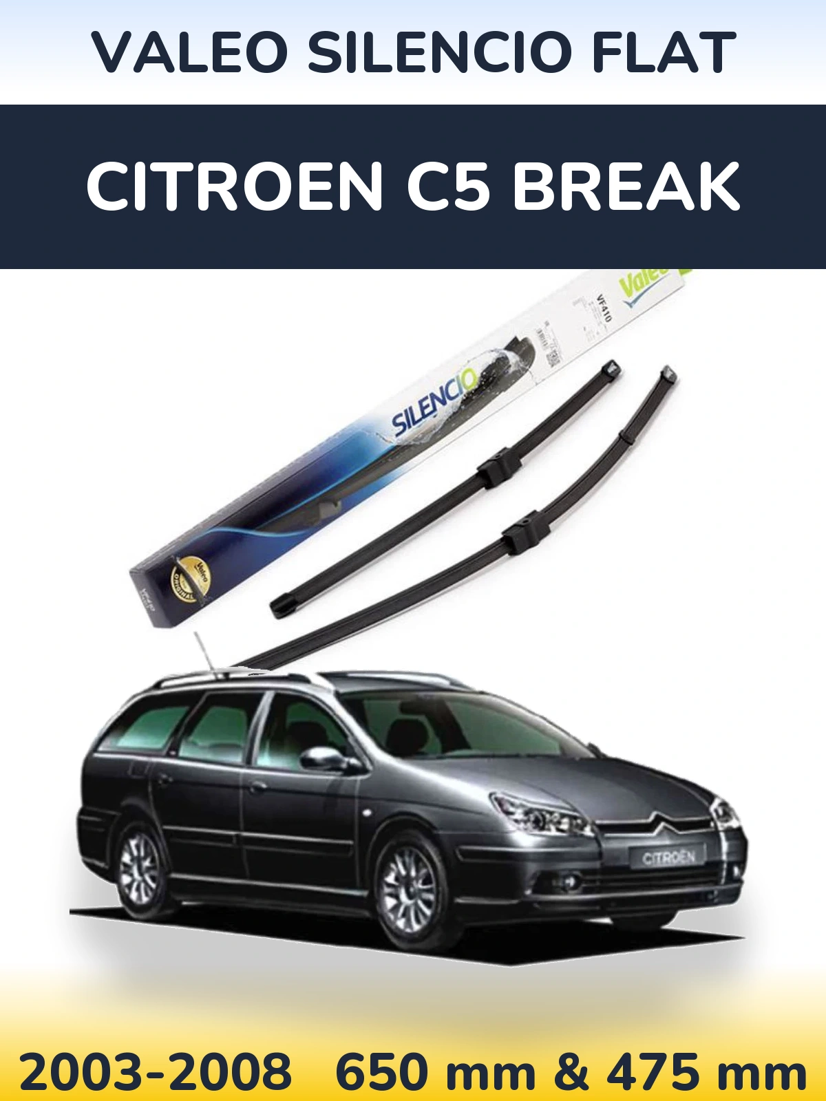 Torkarblad Valeo Silencio Flat för Citroen C5 Break