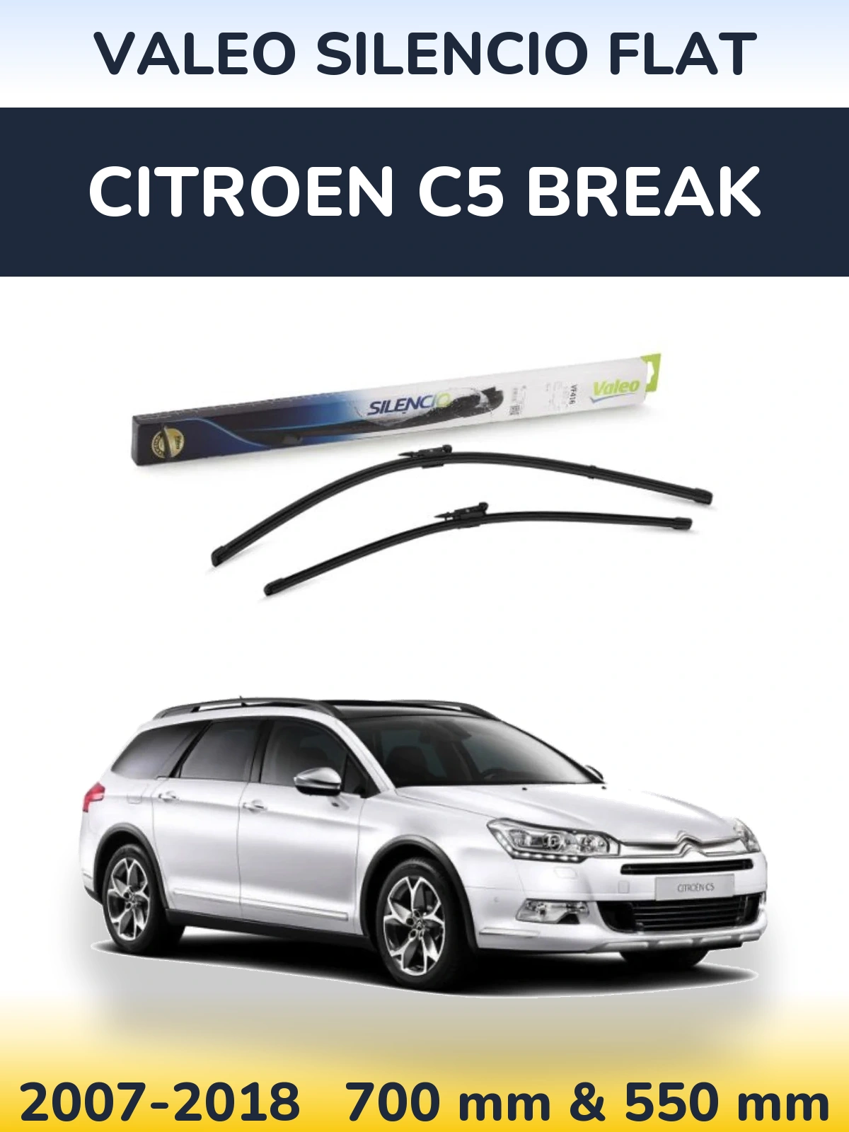 Torkarblad Valeo Silencio Flat för Citroen C5 Break