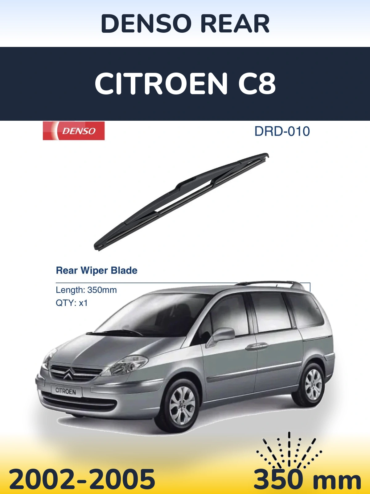 Torkarblad Denso Rear för Citroen C8