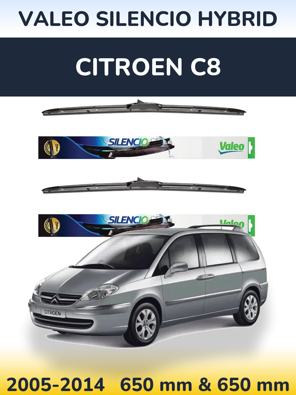 Torkarblad Valeo Silencio Hybrid för Citroen C8