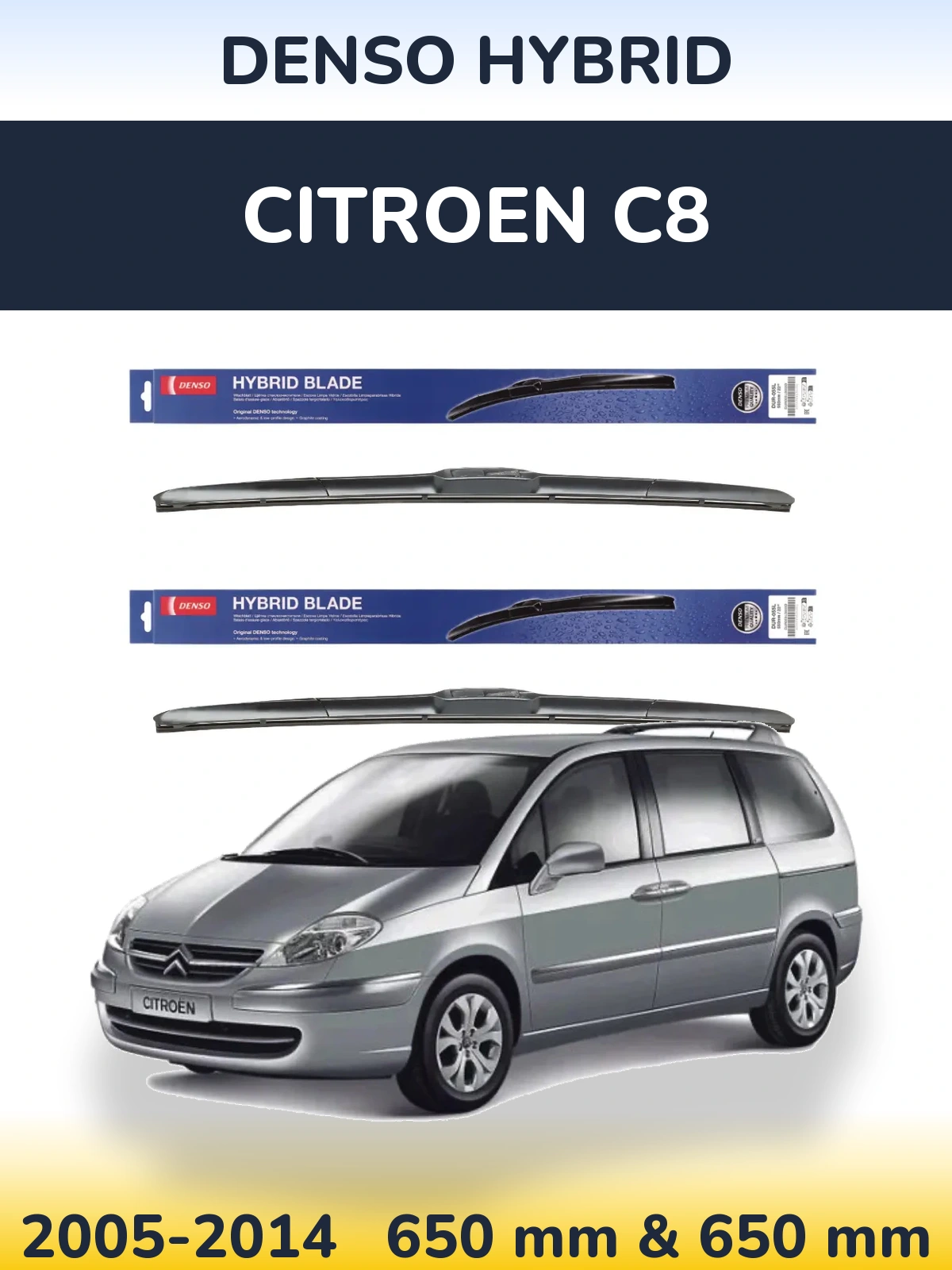 Torkarblad Denso Hybrid för Citroen C8