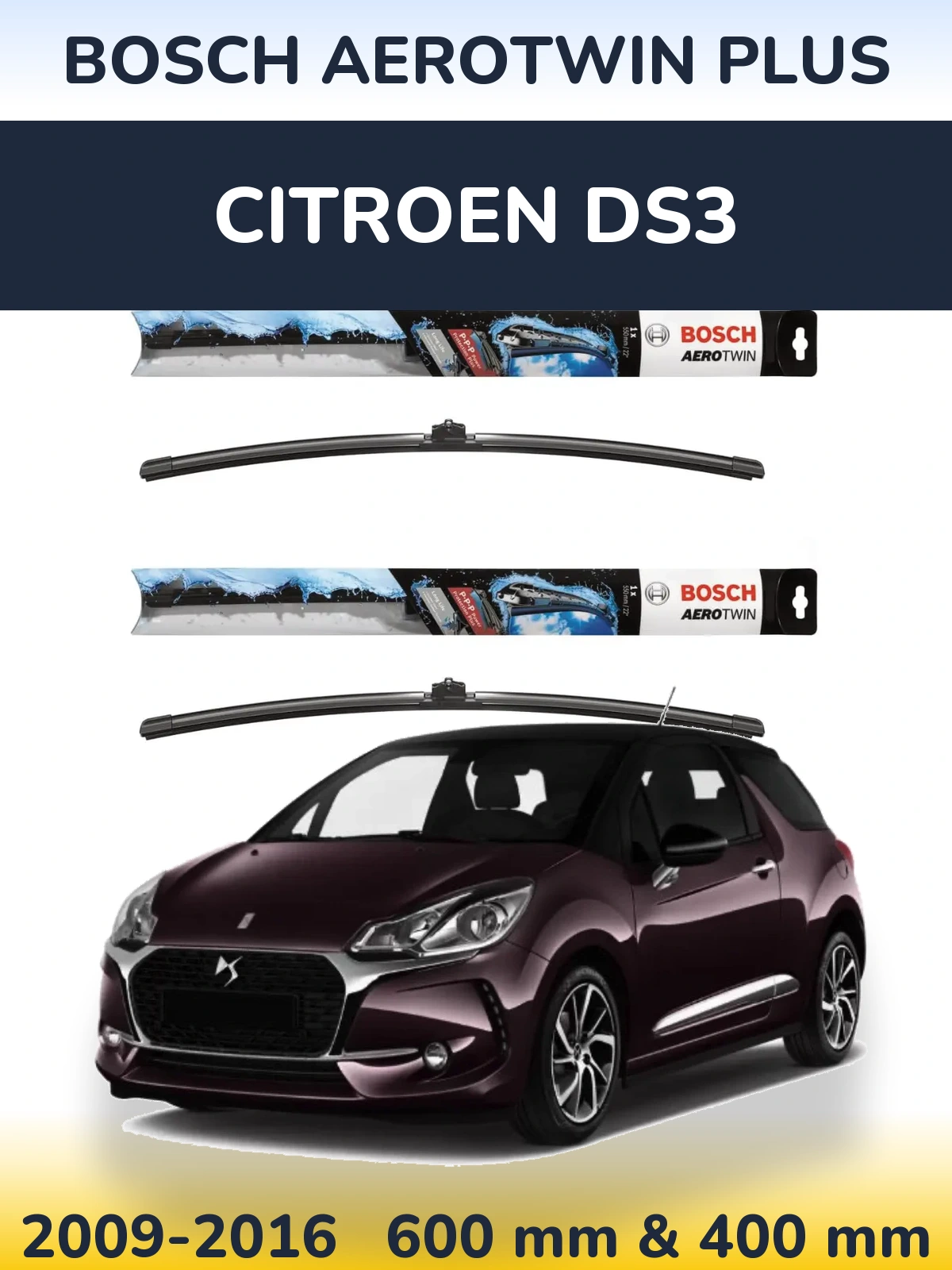 Torkarblad BOSCH AeroTwin Plus för Citroen DS3