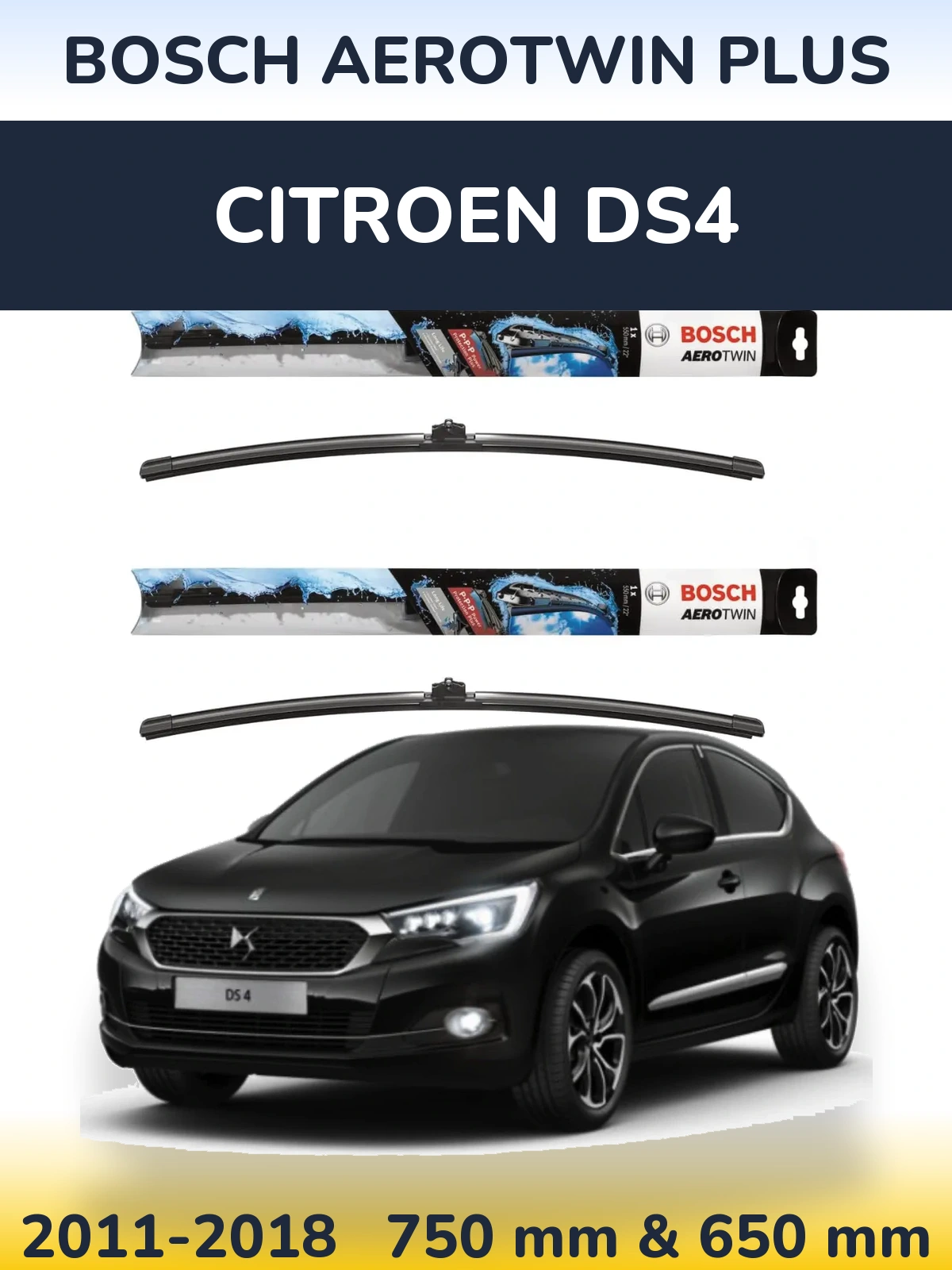 Torkarblad BOSCH AeroTwin Plus för Citroen DS4