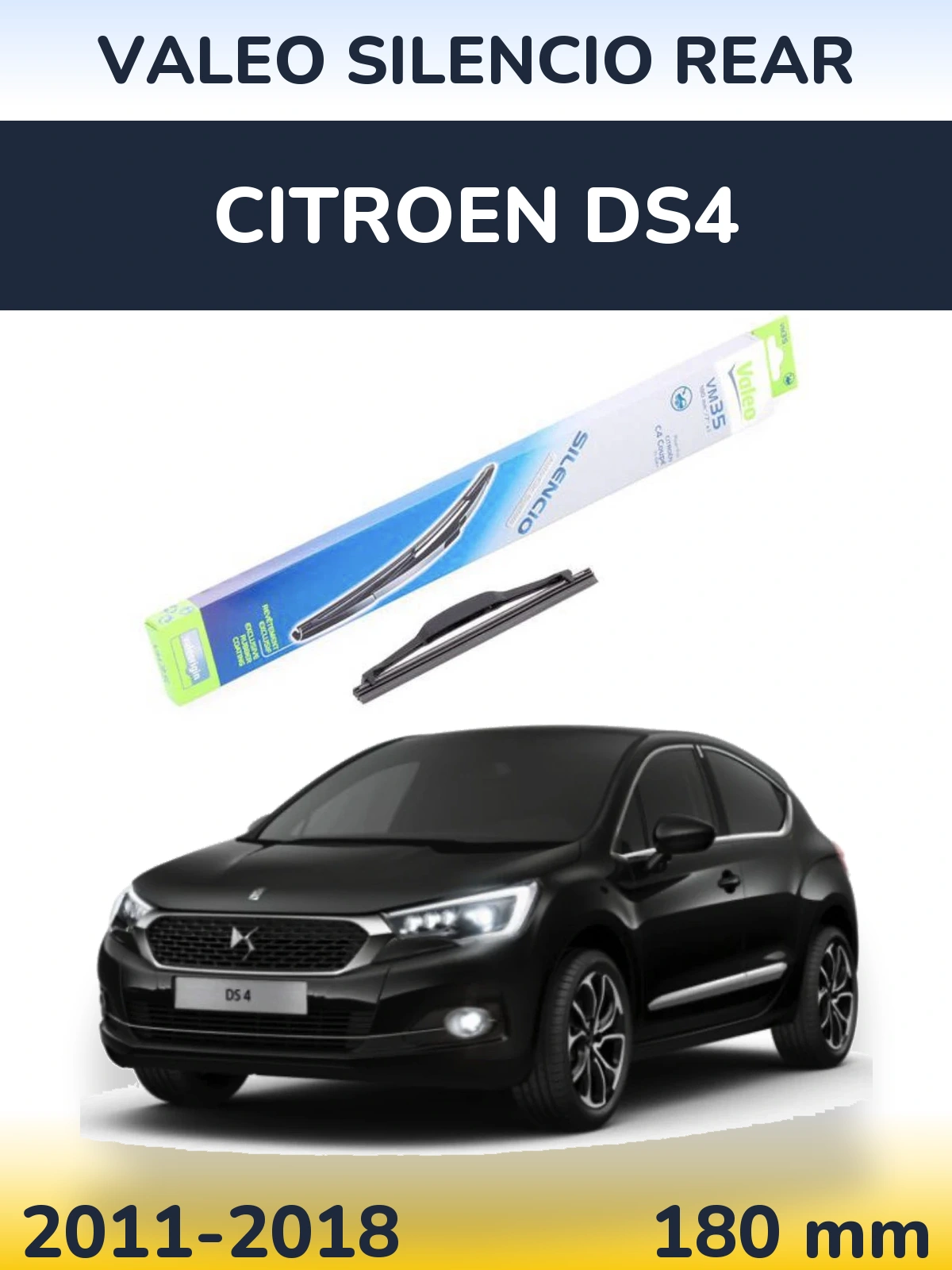 Задний дворник Valeo Silencio Rear 180 мм для Citroen DS4 2011-2018