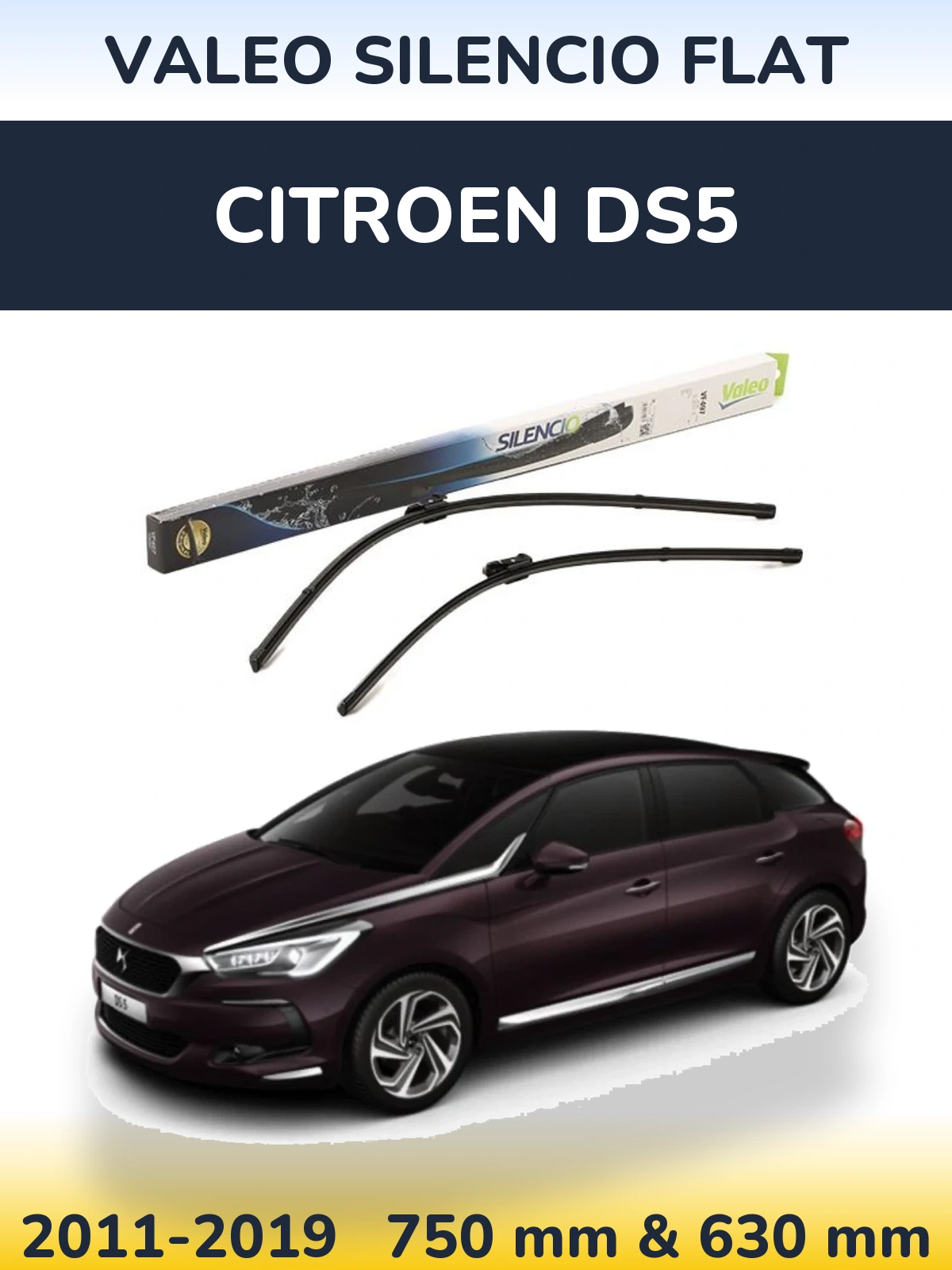 Torkarblad Valeo Silencio Flat för Citroen DS5