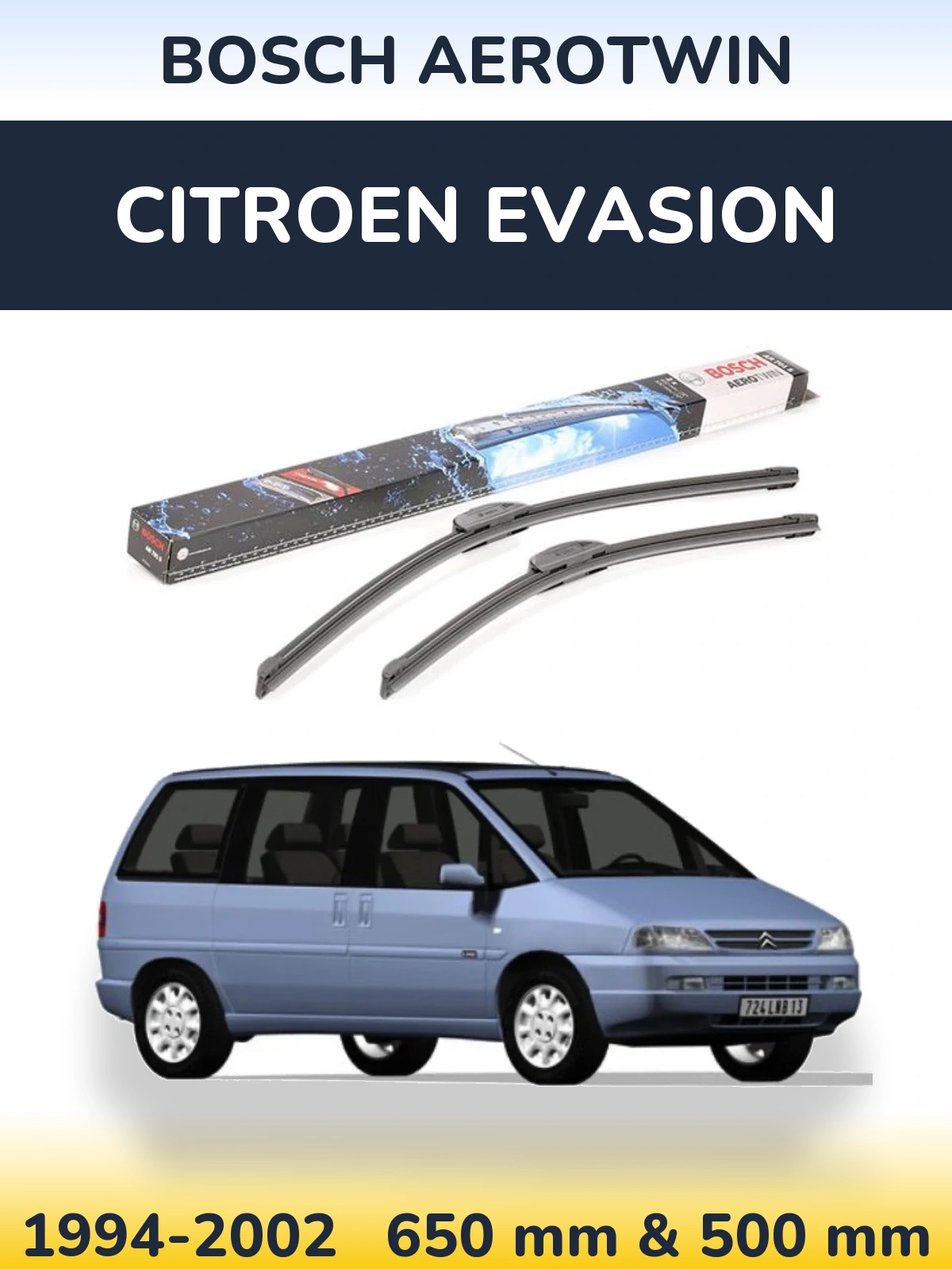 Torkarblad BOSCH AeroTwin för Citroen Evasion