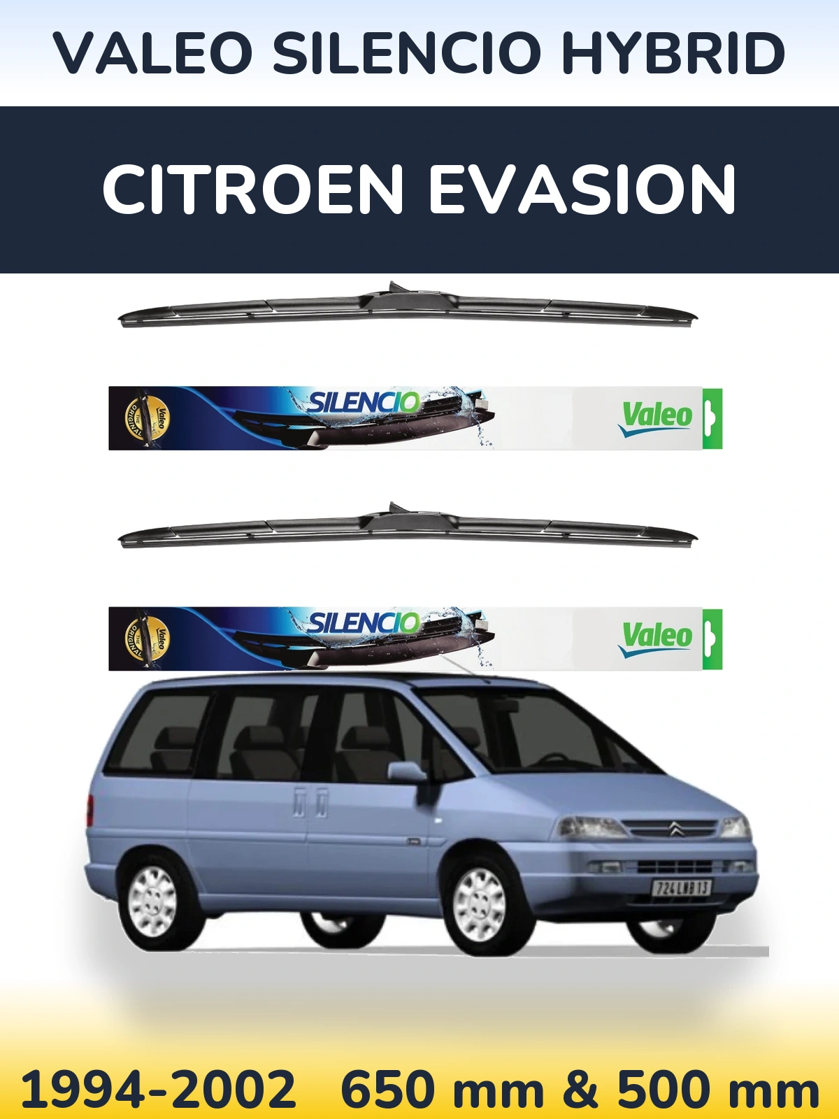 Torkarblad Valeo Silencio Hybrid för Citroen Evasion