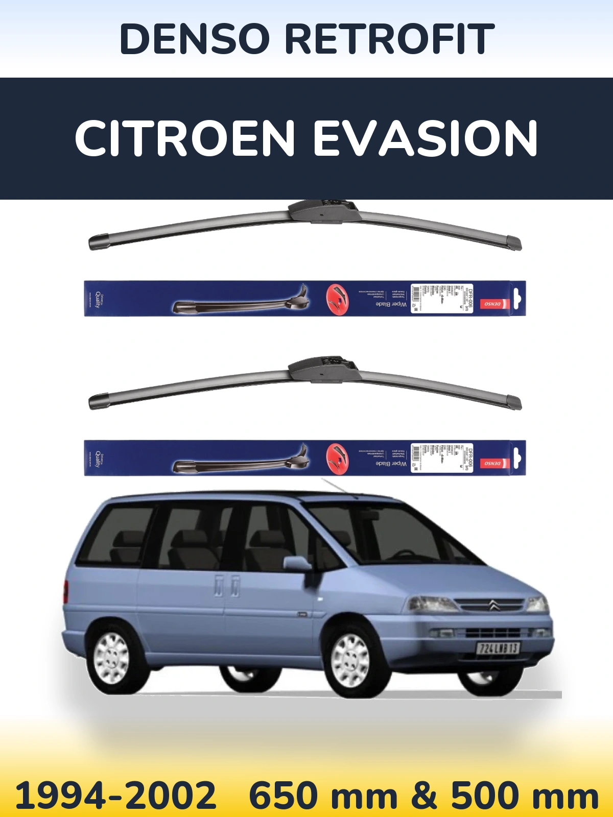 Torkarblad Denso Retrofit för Citroen Evasion