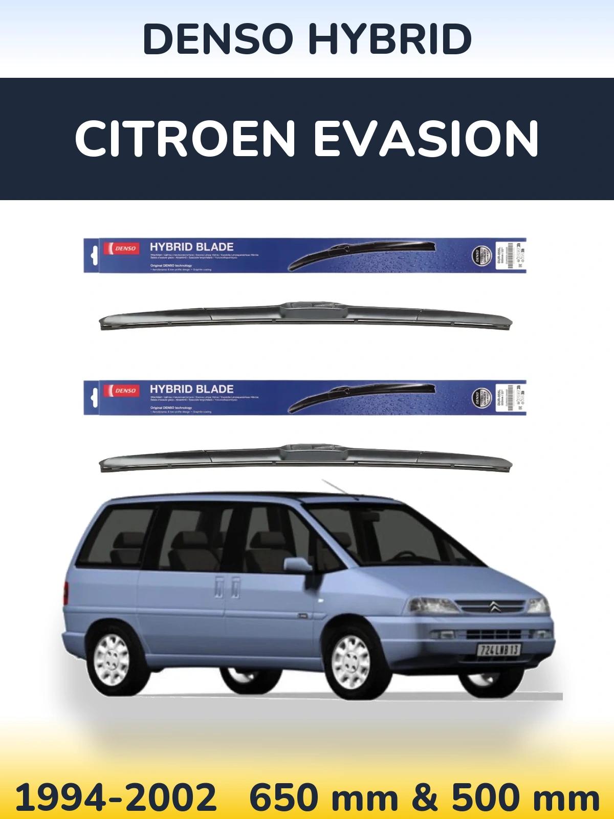 Torkarblad Denso Hybrid för Citroen Evasion