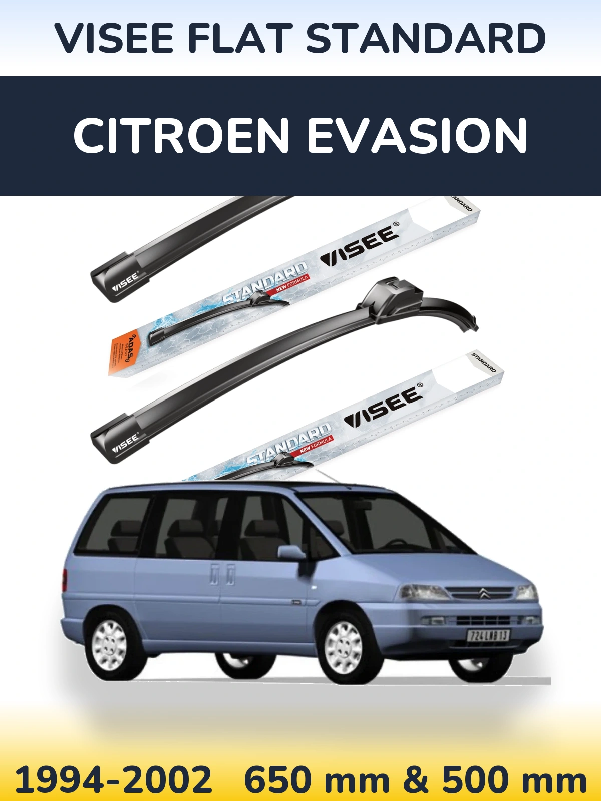 Torkarblad VISEE FLAT STANDARD för Citroen Evasion