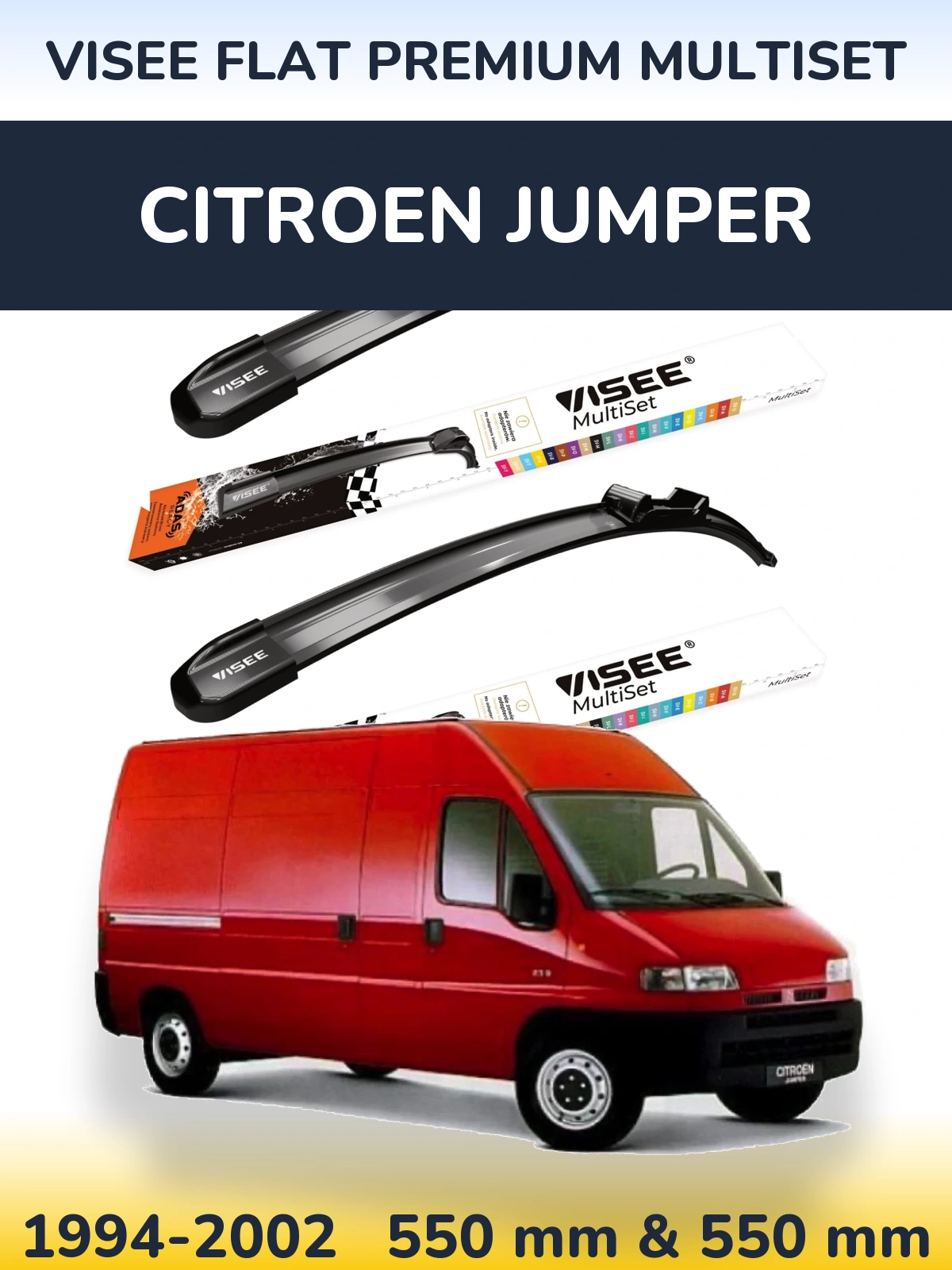 Torkarblad VISEE FLAT PREMIUM MultiSet för Citroen Jumper