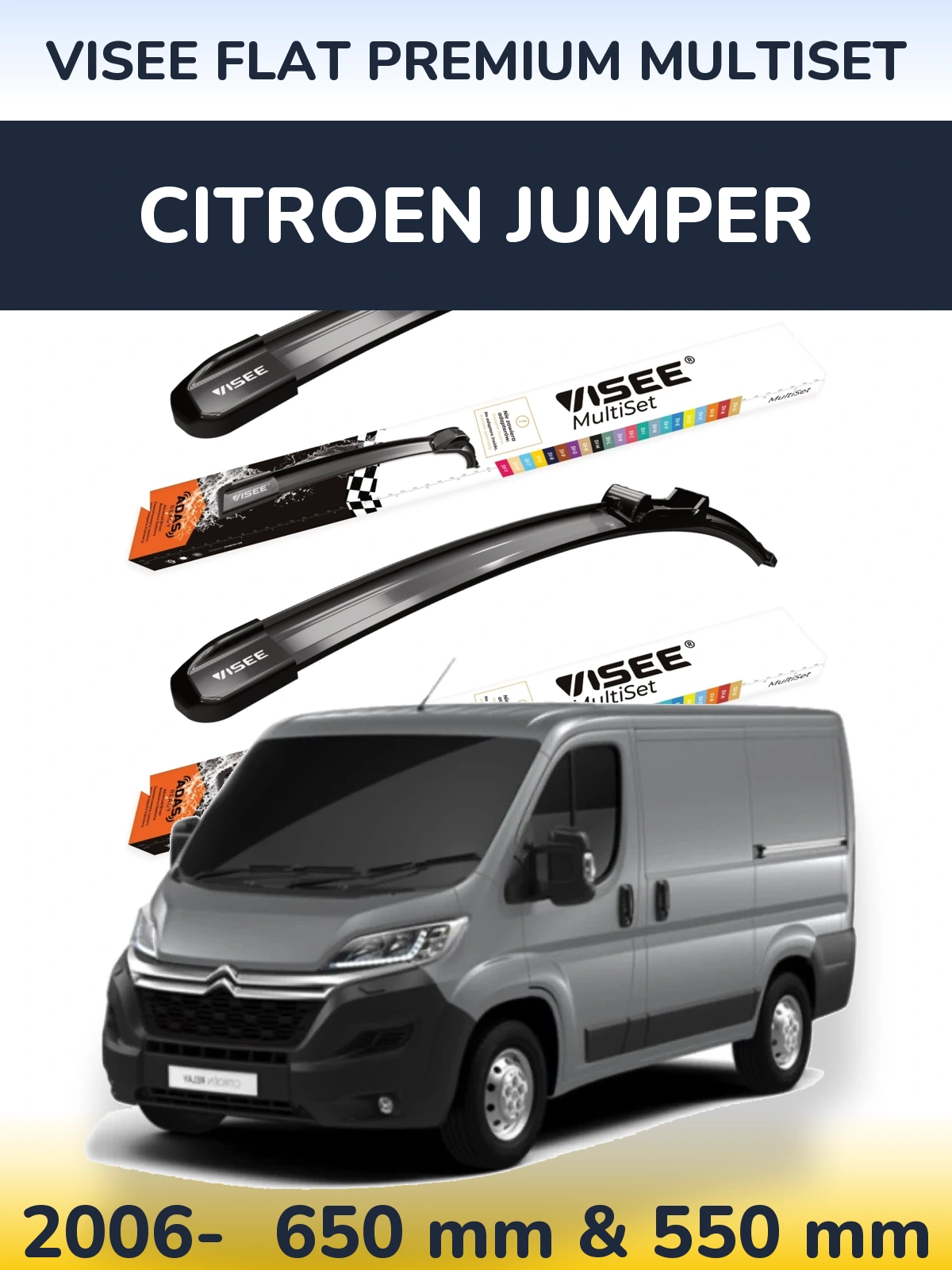 Torkarblad VISEE FLAT PREMIUM MultiSet för Citroen Jumper