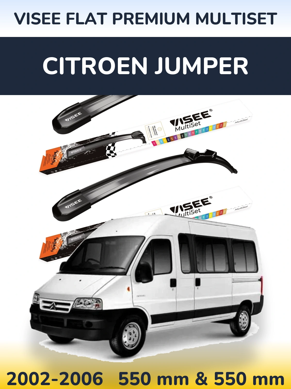Torkarblad VISEE FLAT PREMIUM MultiSet för Citroen Jumper