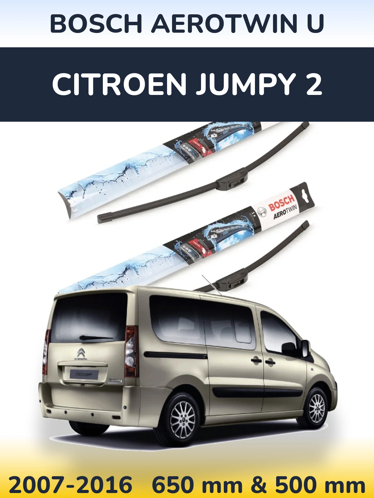 Torkarblad BOSCH AeroTwin U för Citroen Jumpy 2