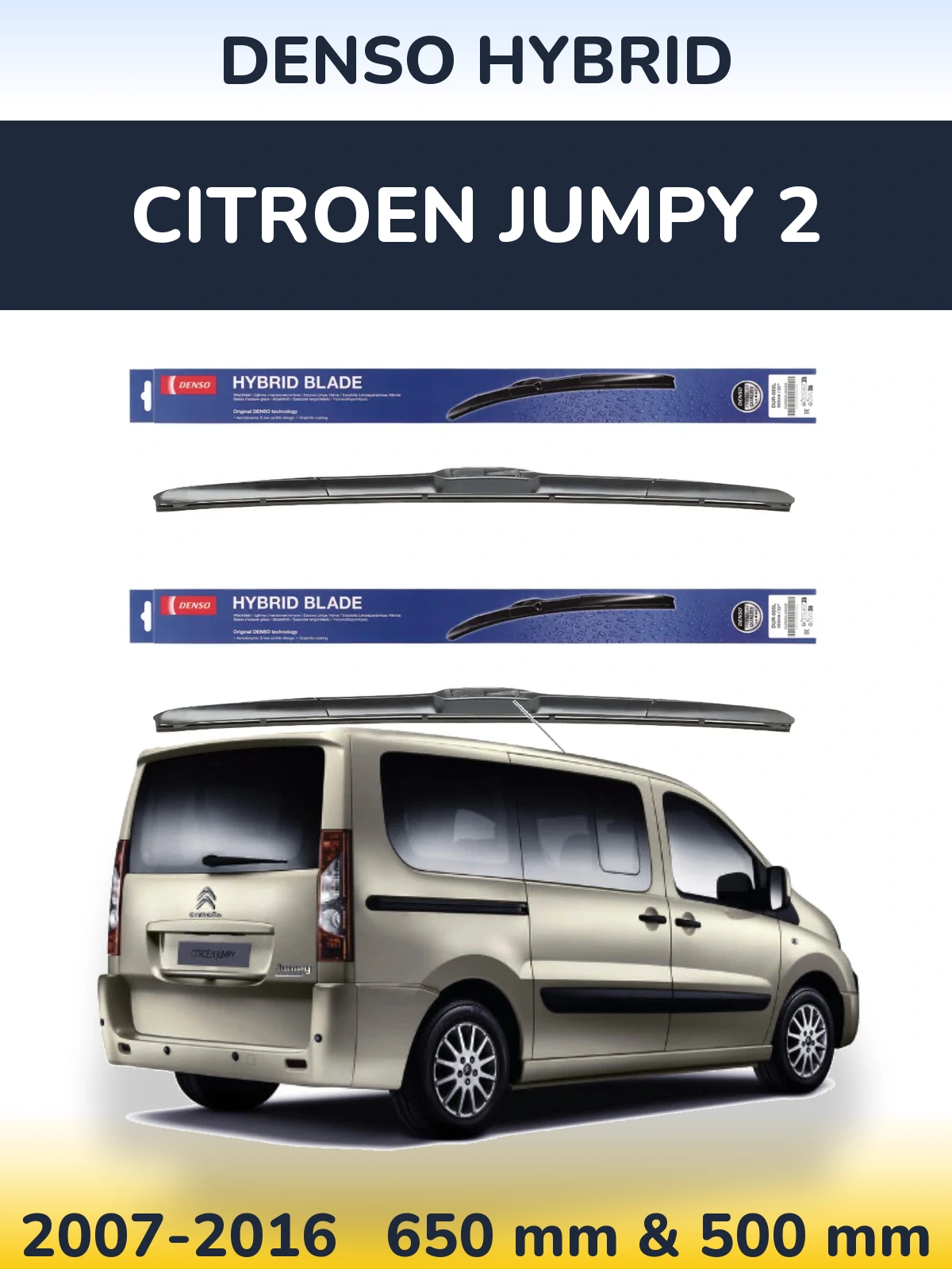 Torkarblad Denso Hybrid för Citroen Jumpy 2
