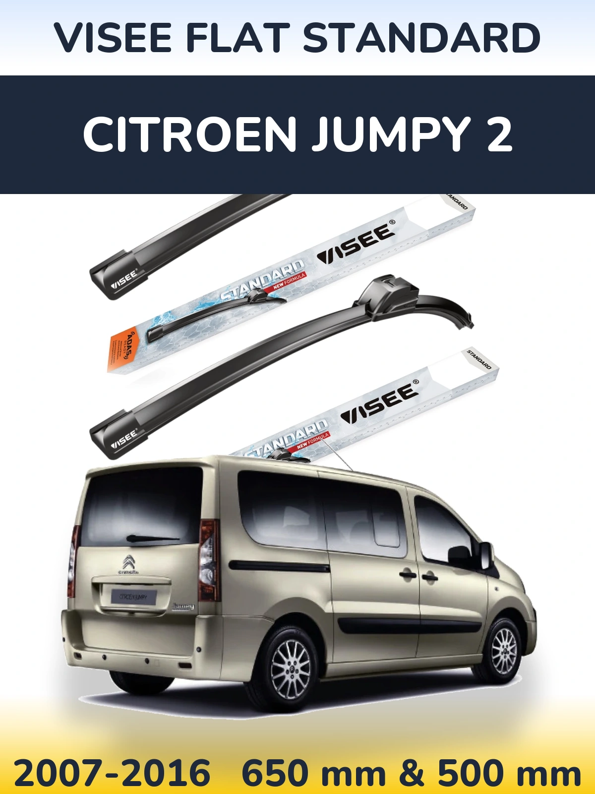 Torkarblad VISEE FLAT STANDARD för Citroen Jumpy 2