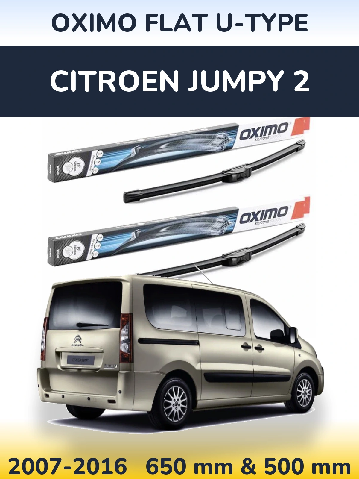 Torkarblad Oximo Flat U-type för Citroen Jumpy 2